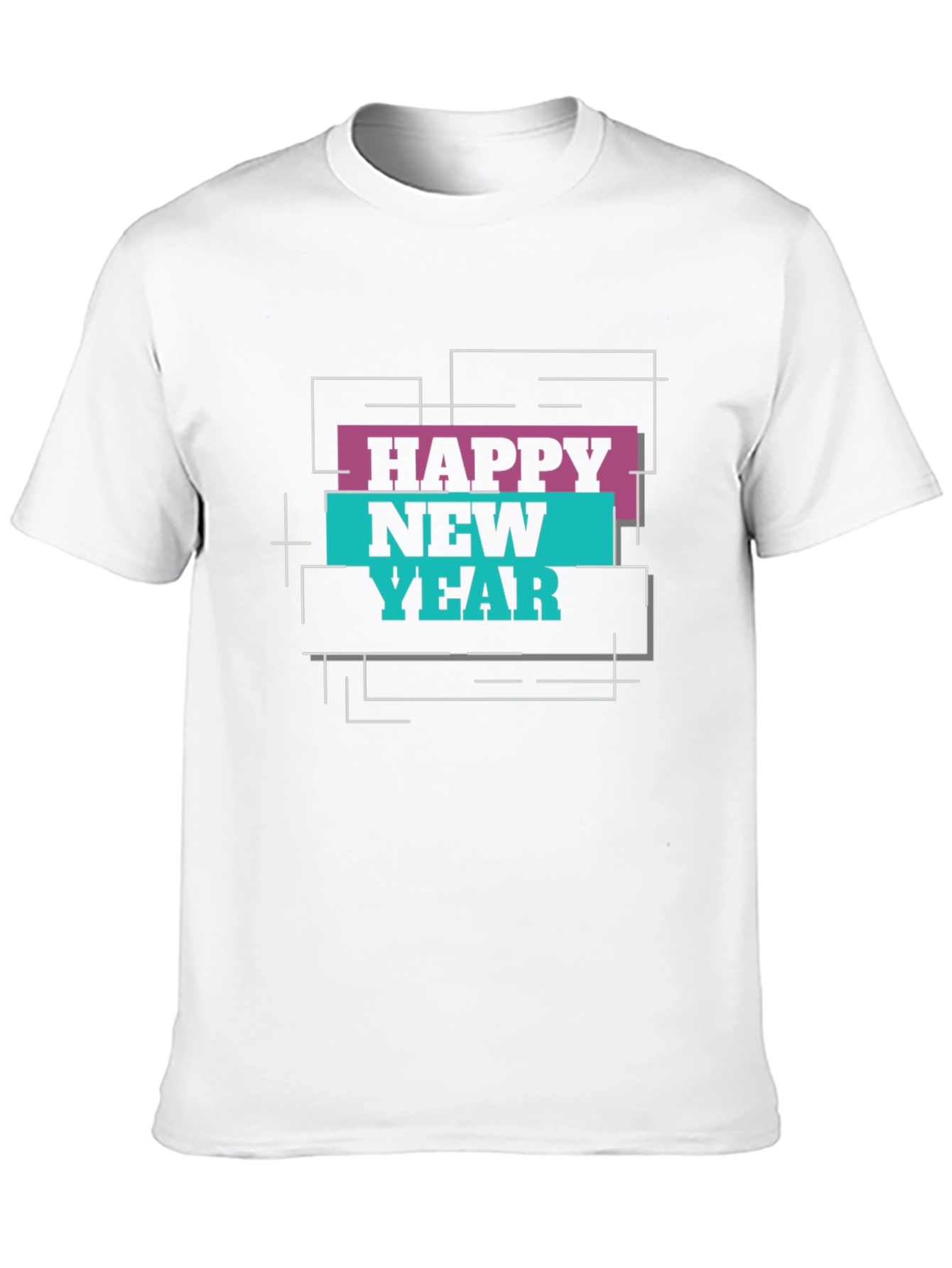 Happy New Year Graphic Print Black T-Shirt