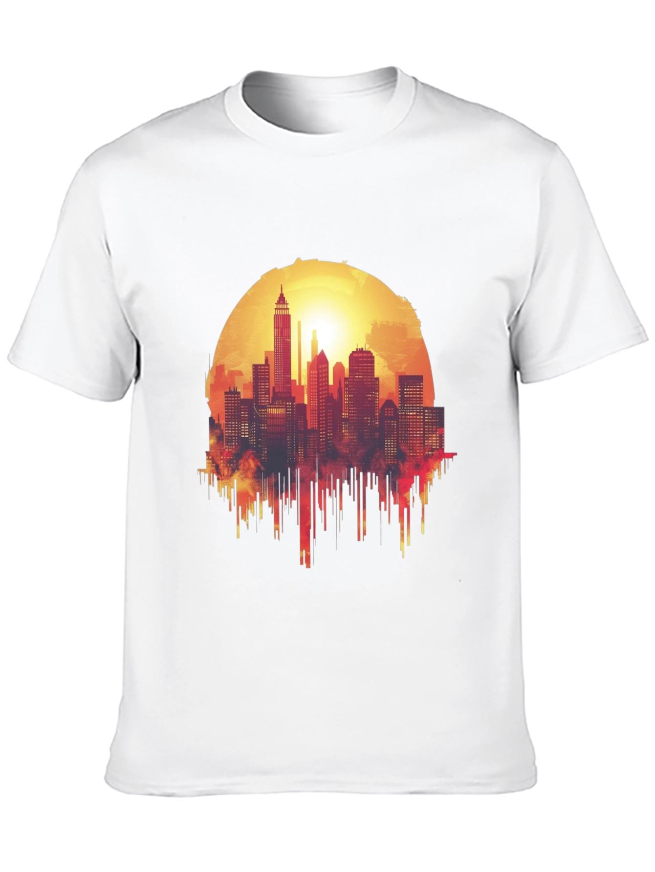 Cityscape Sunset Graphic Tee - Urban Style Shirt