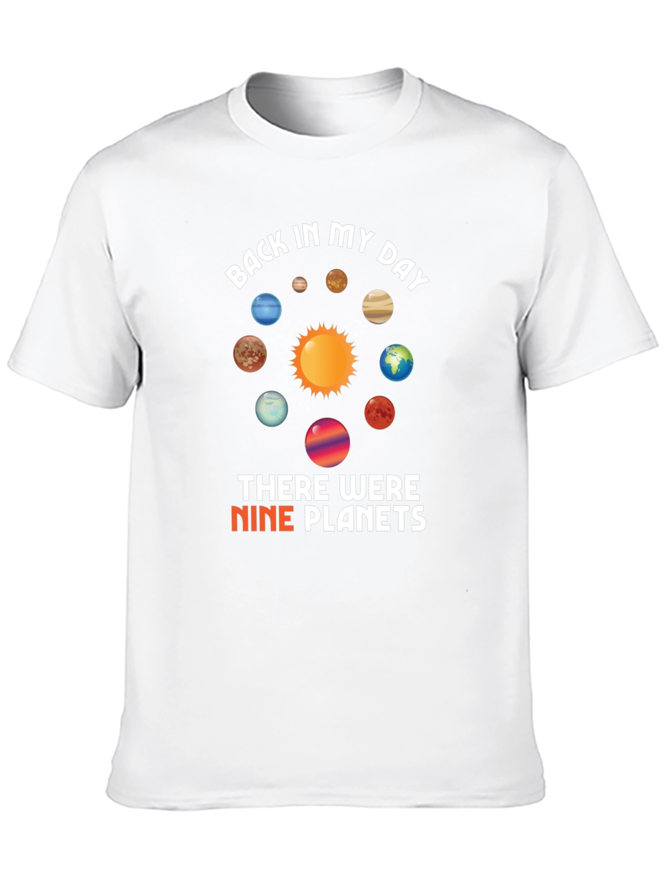 Nine Planets T-Shirt - Astronomy Retro Style