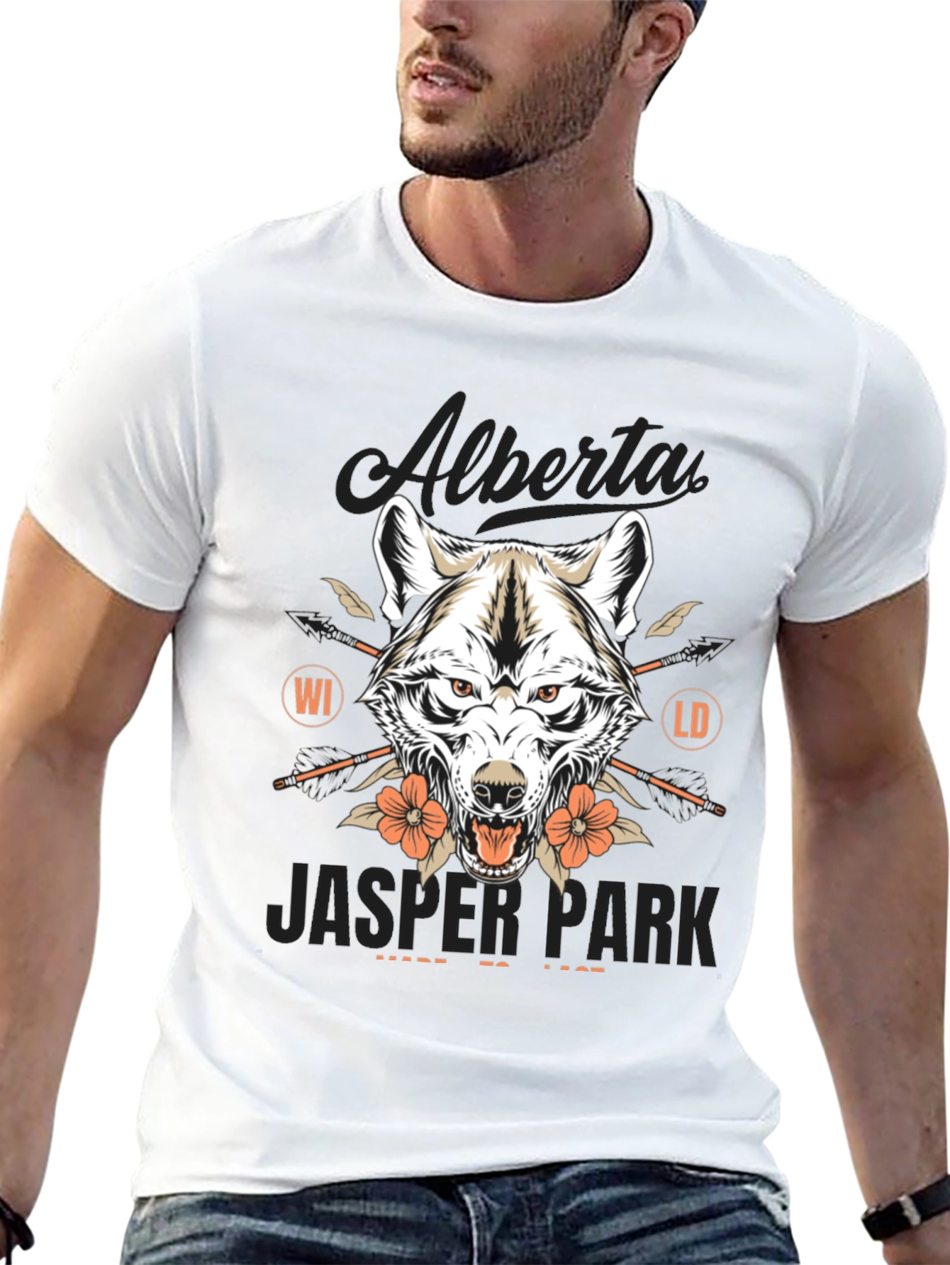 Alberta Jasper Park Wolf Graphic T-Shirt
