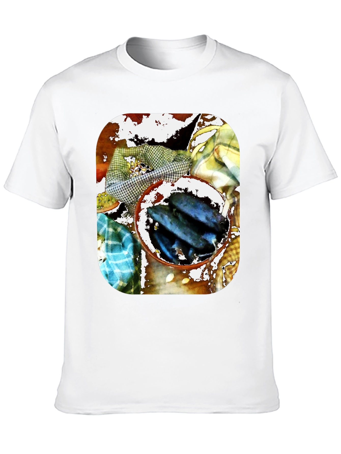 Artistic Fish Bowl Graphic Tee - Unique Design