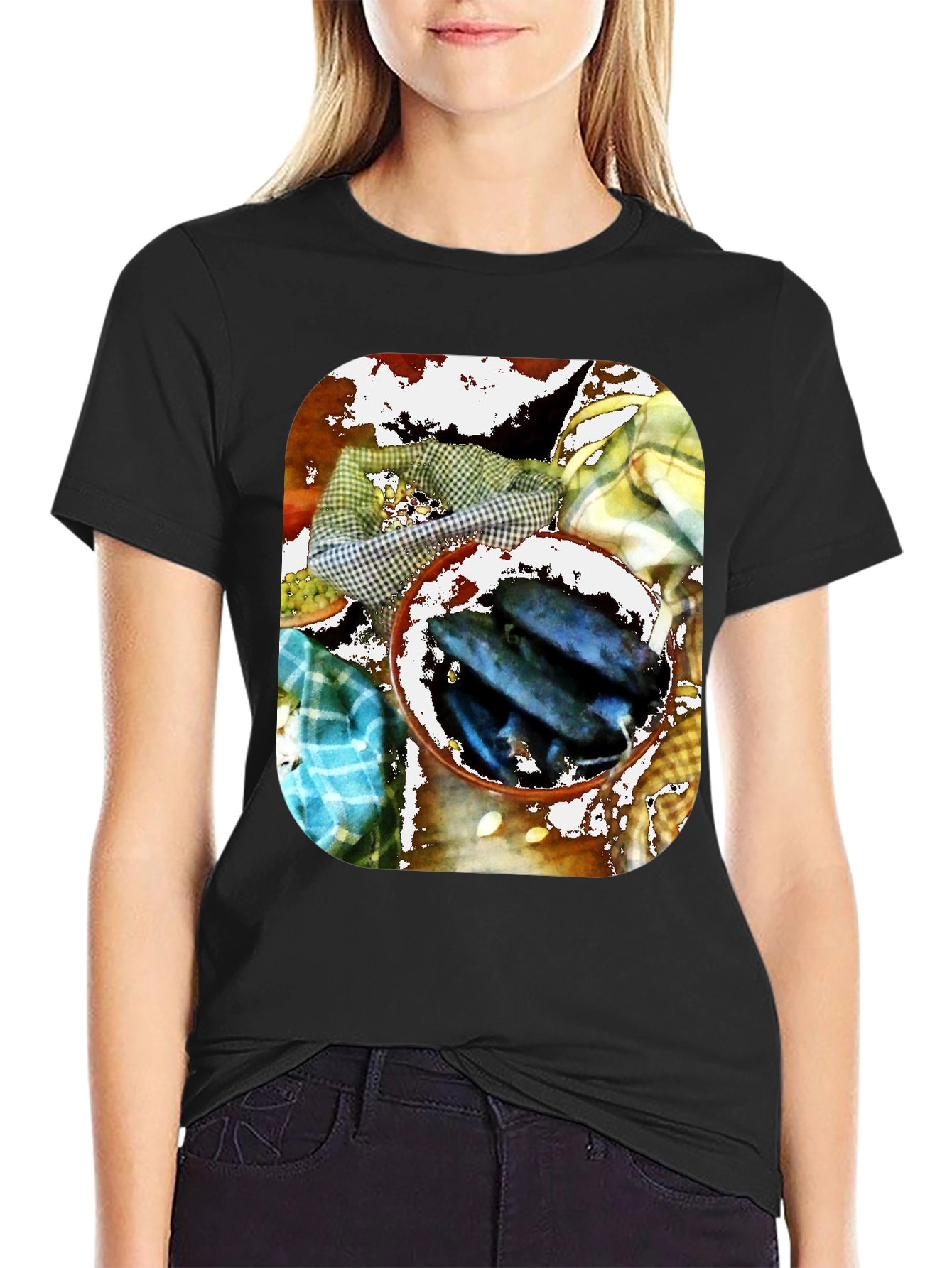 Artistic Fish Bowl Graphic Tee - Unique Design