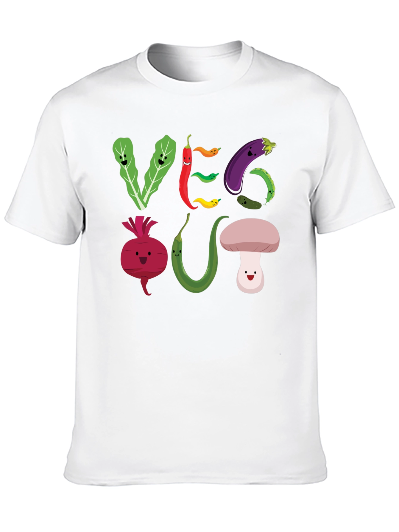 Veg Out T-Shirt - Cute Cartoon Vegetables