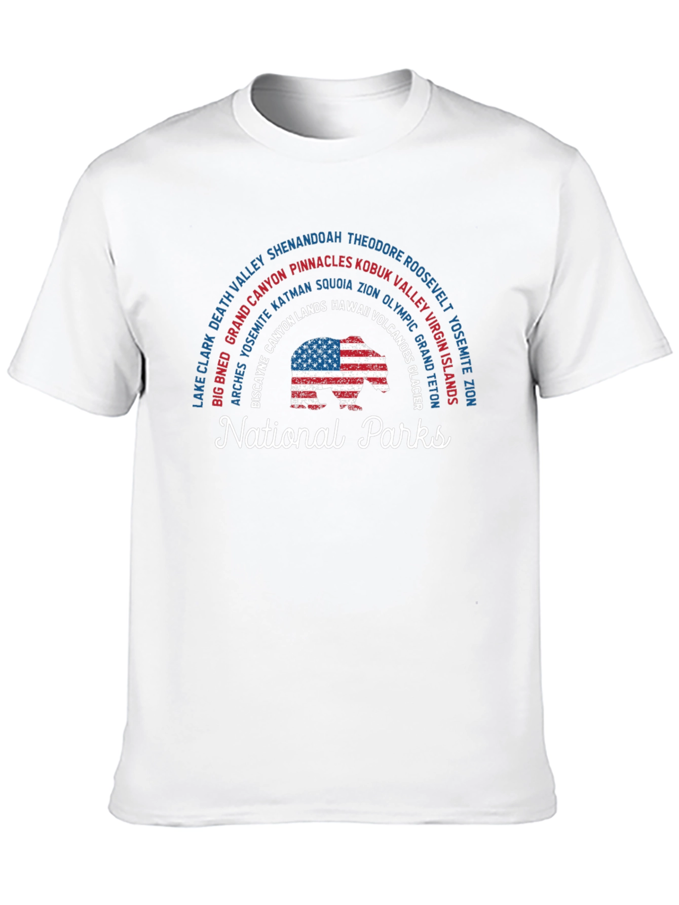 National Parks US Flag Bear T-Shirt