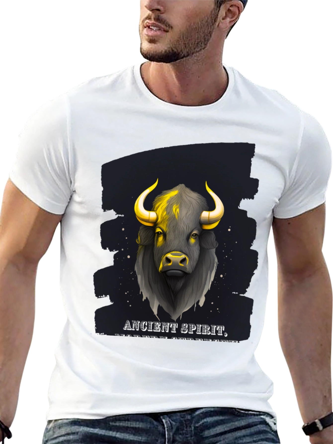 Ancient Spirit Bull Graphic T-Shirt