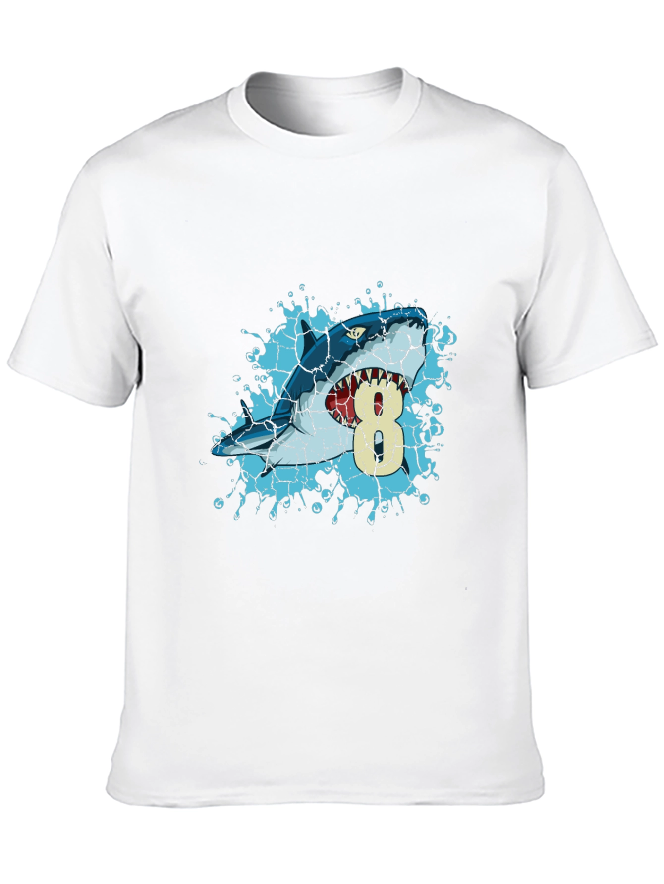 Shark Birthday T-Shirt - Number 8