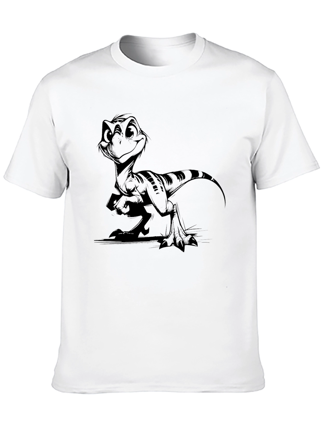Cartoon Dinosaur Black T-Shirt