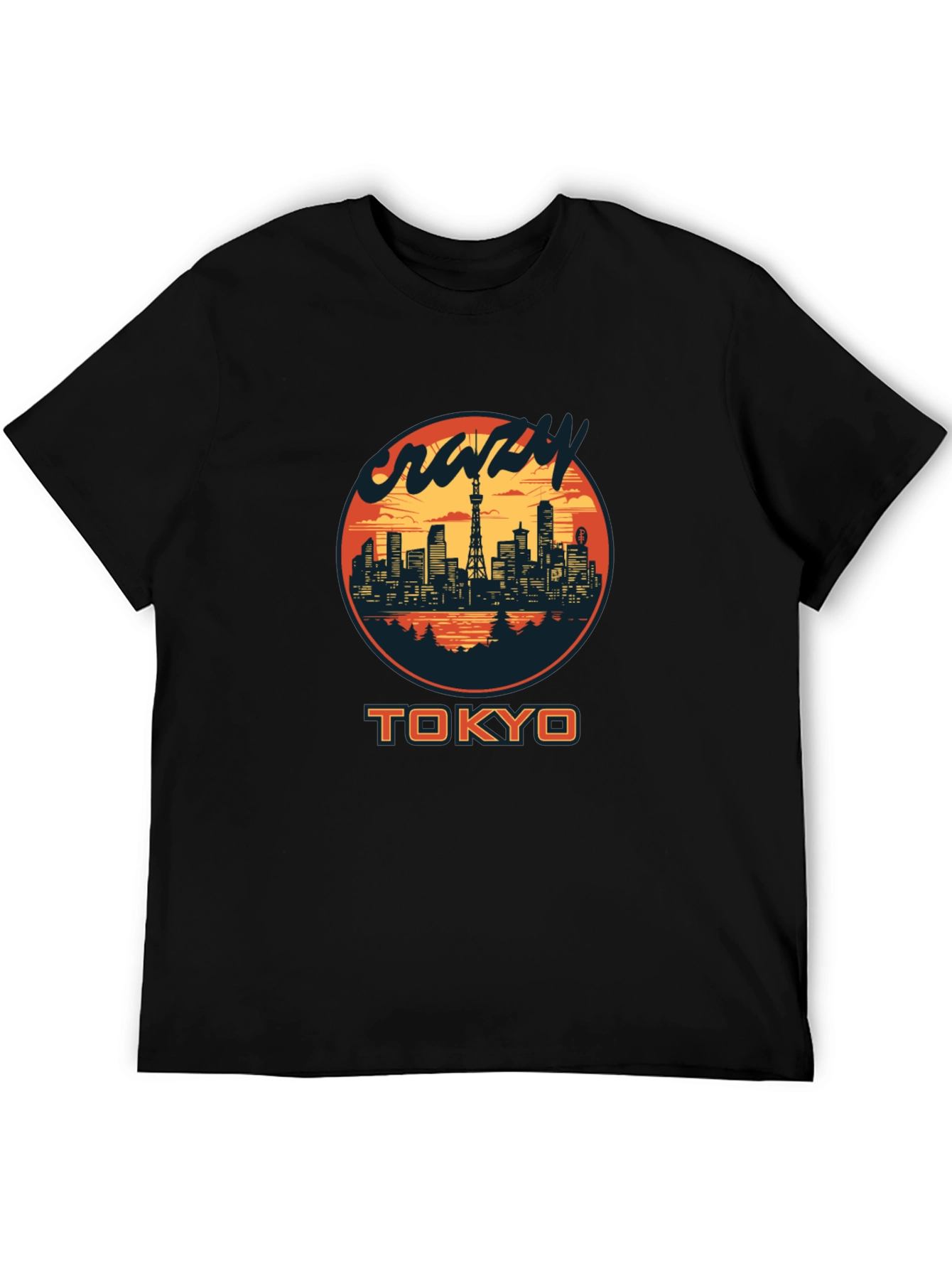 Crazy Tokyo Skyline Graphic T-Shirt