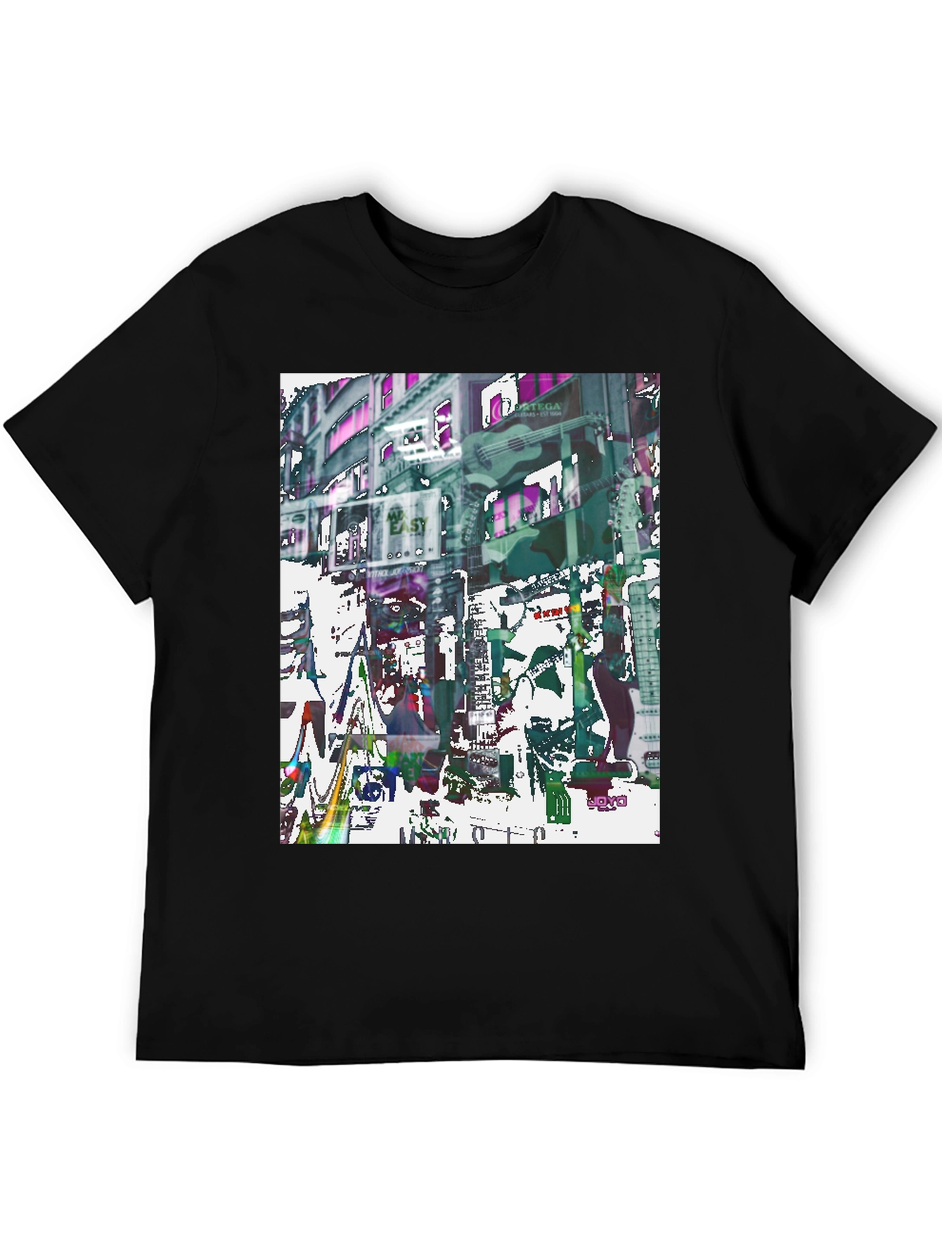 Abstract Guitar Cityscape Graphic Tee