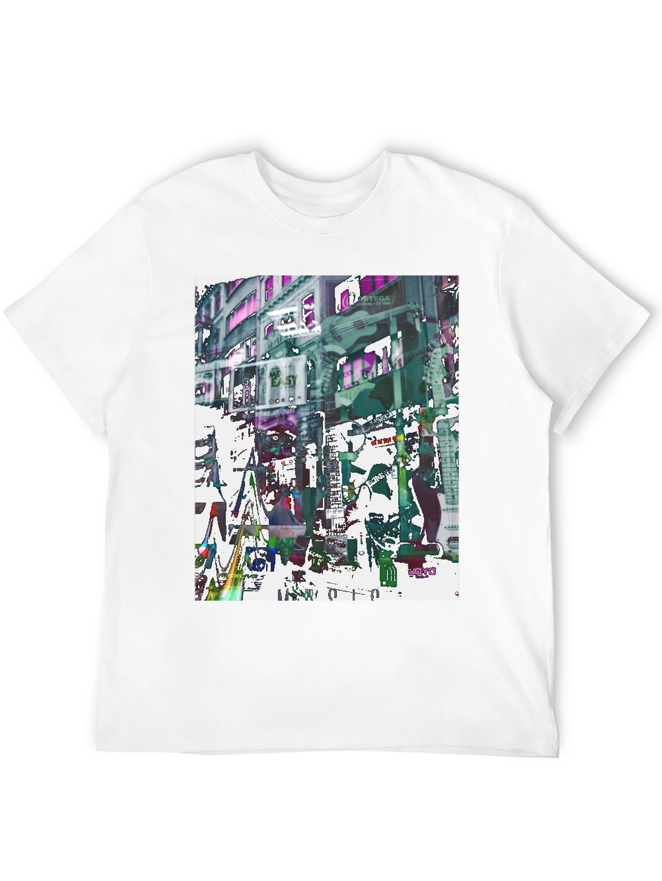 Abstract Guitar Cityscape Graphic Tee