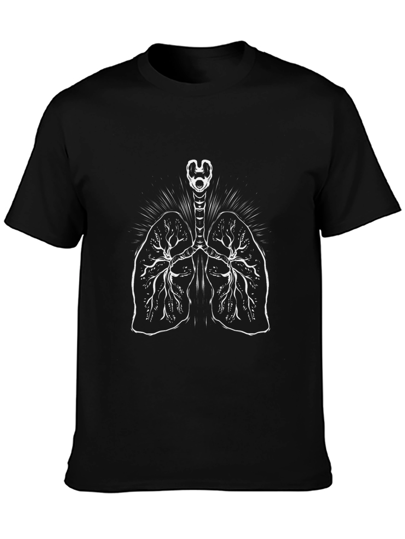 Anatomical Lungs Graphic T-Shirt - Unisex Black Tee
