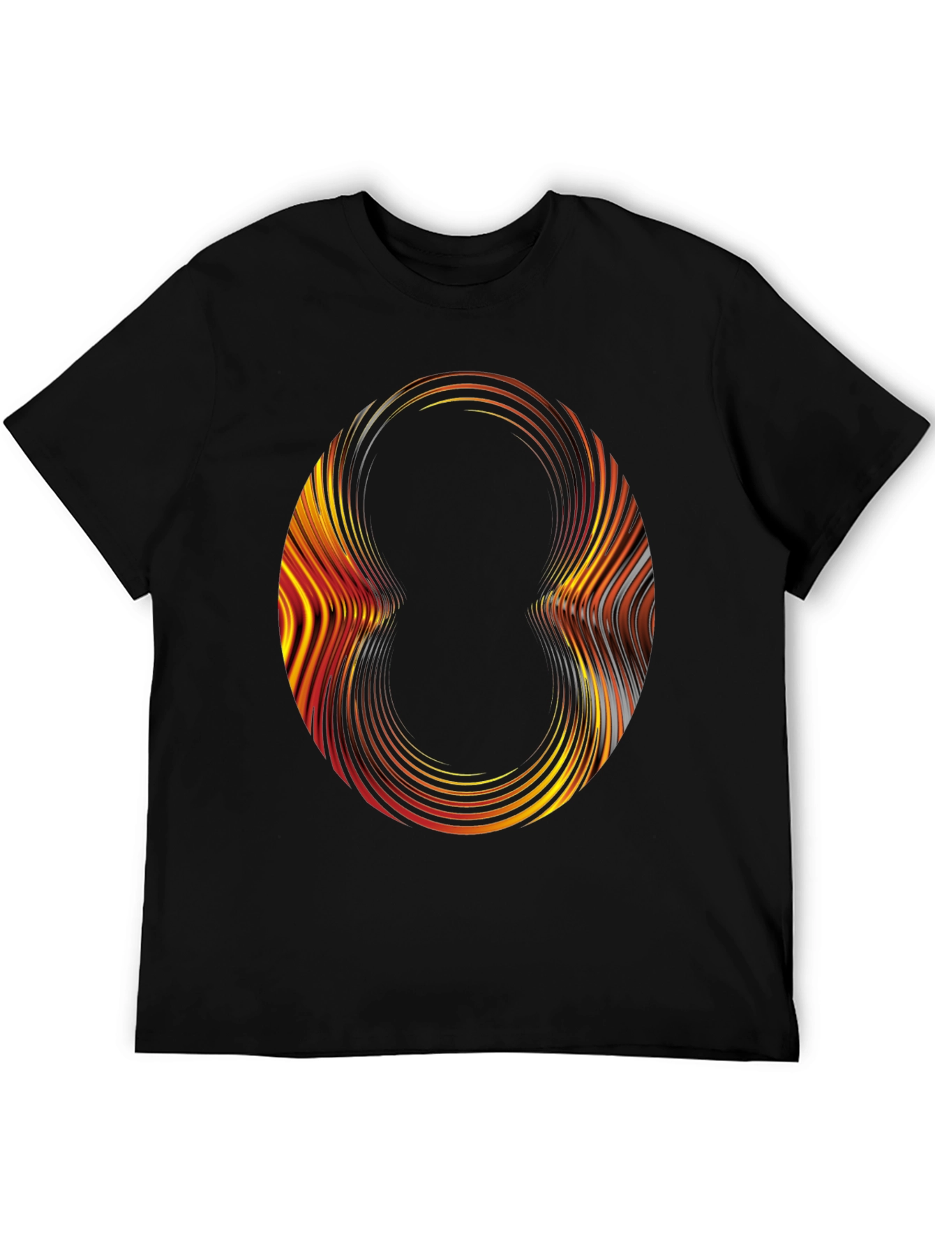 Abstract Circle Graphic Black T-Shirt