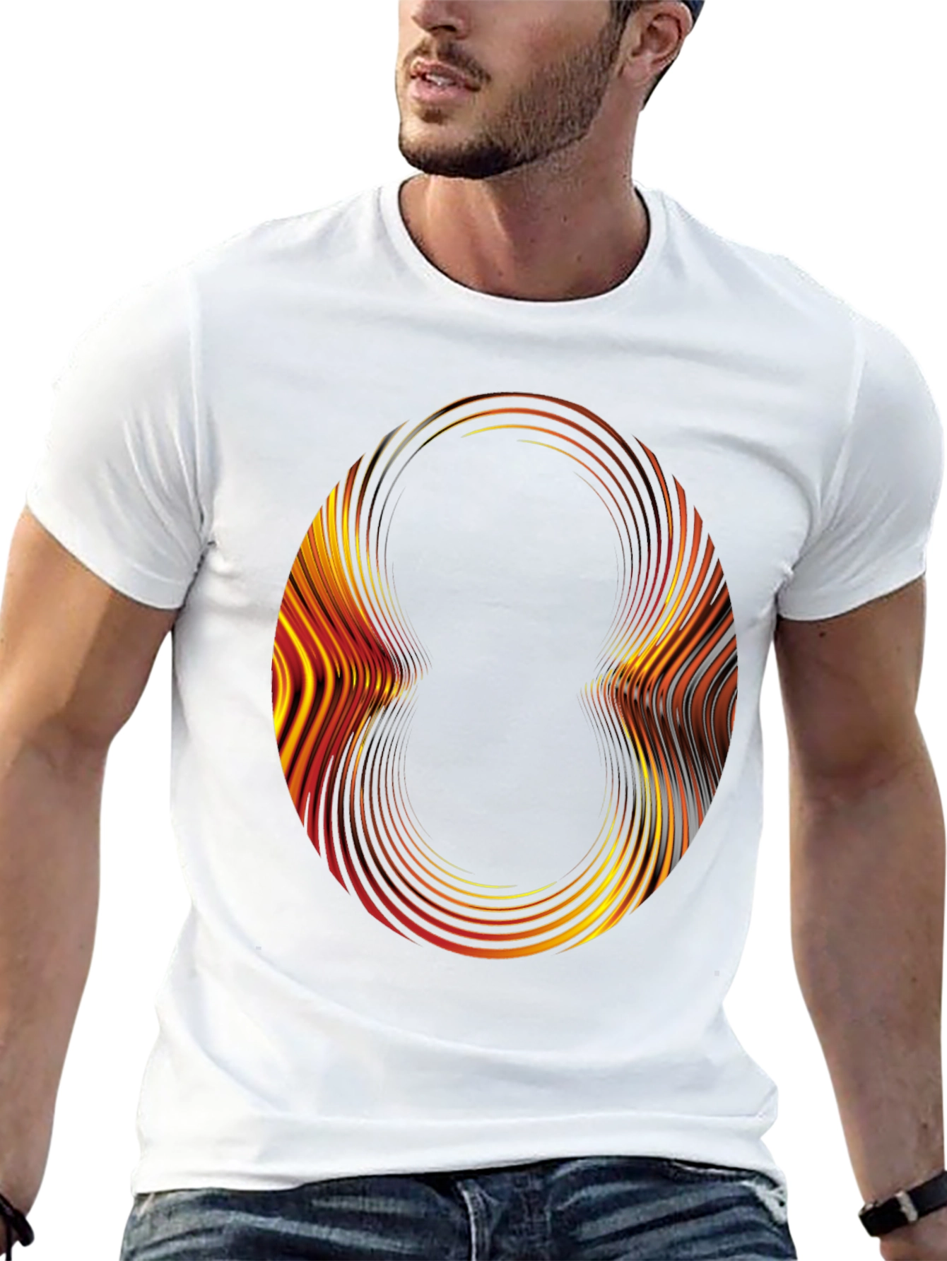 Abstract Circle Graphic Black T-Shirt
