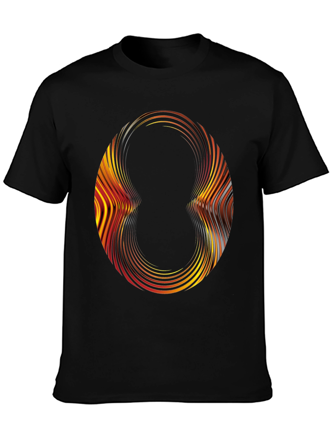 Abstract Circle Graphic Black T-Shirt