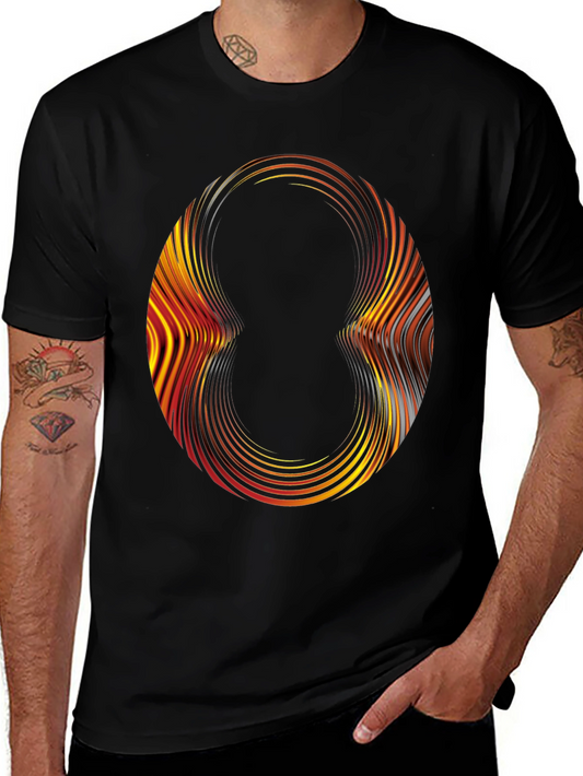 Abstract Circle Graphic Black T-Shirt