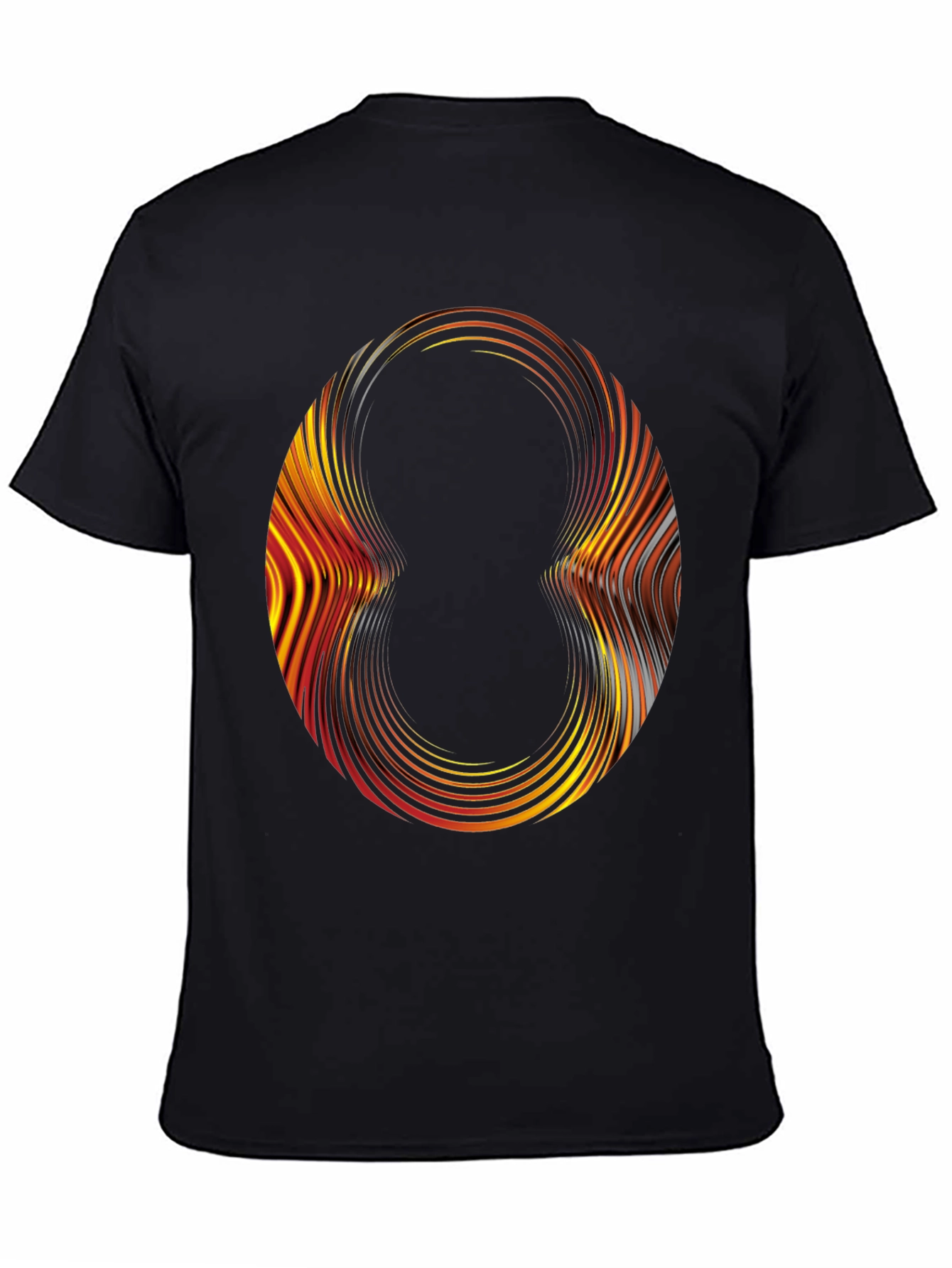 Abstract Circle Graphic Black T-Shirt