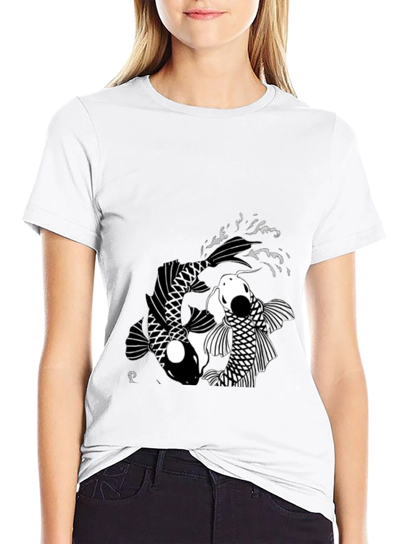 Yin Yang Koi Fish Black T-Shirt