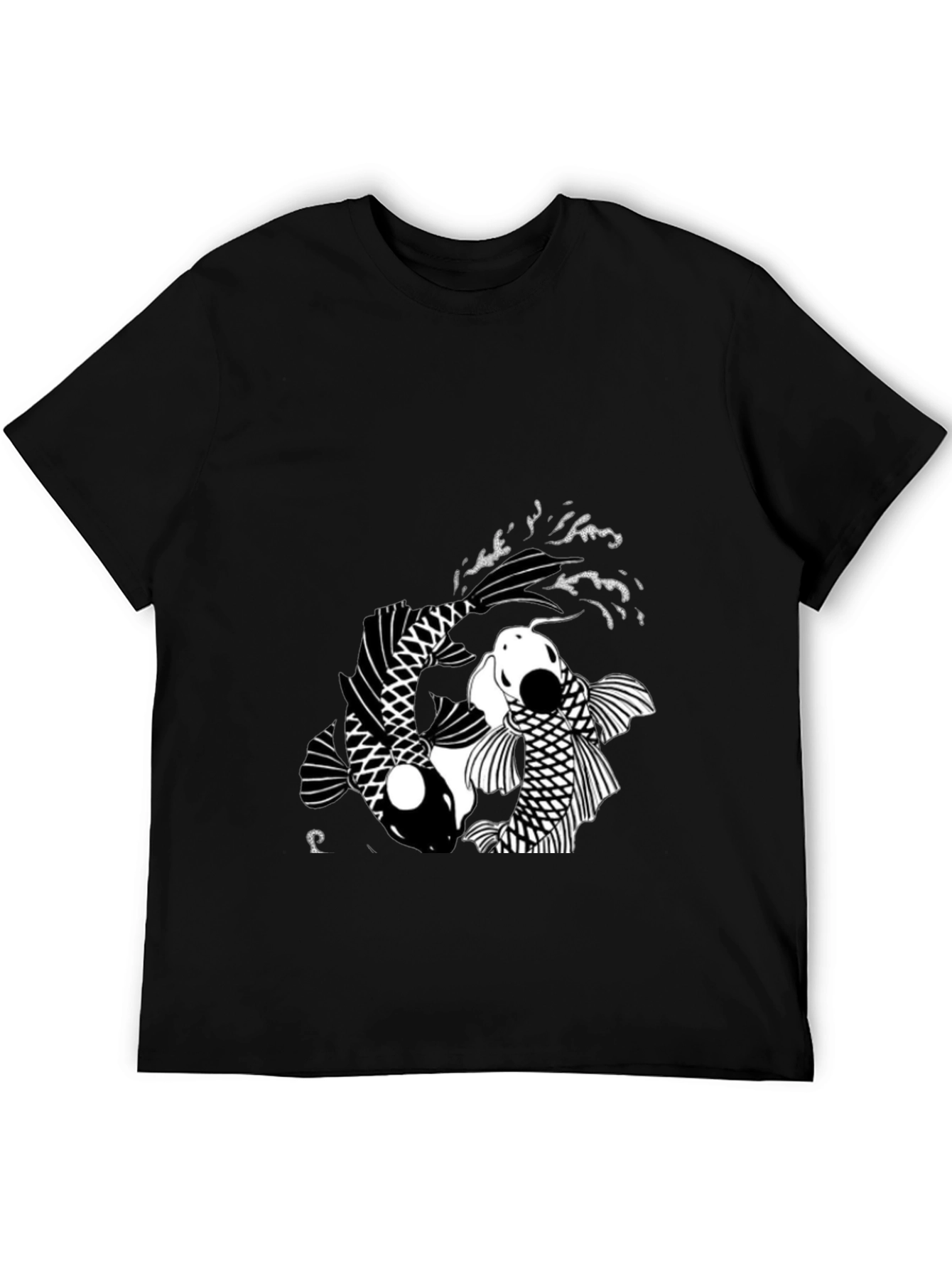 Yin Yang Koi Fish Black T-Shirt