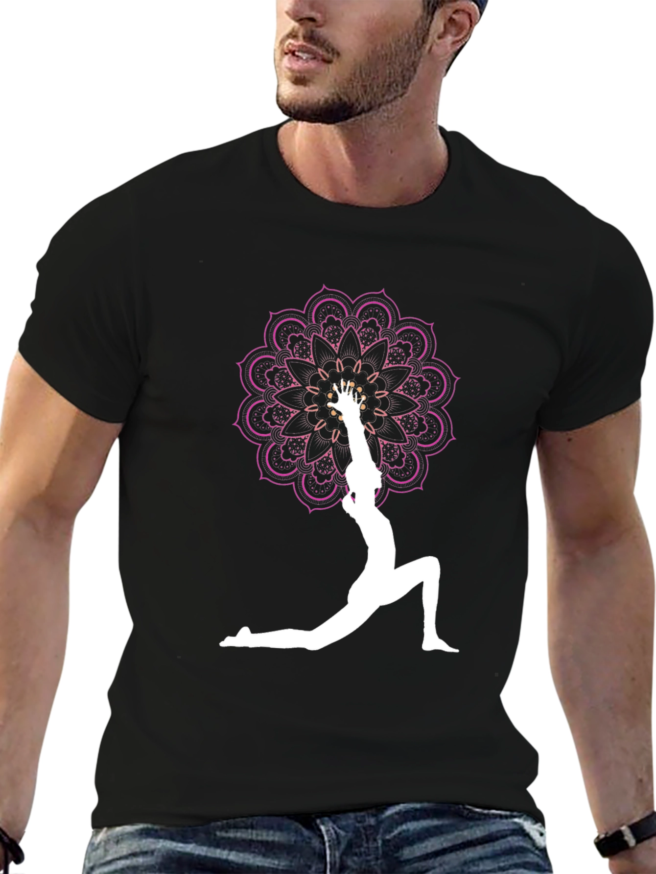 Yoga Mandala Graphic Tee - Black