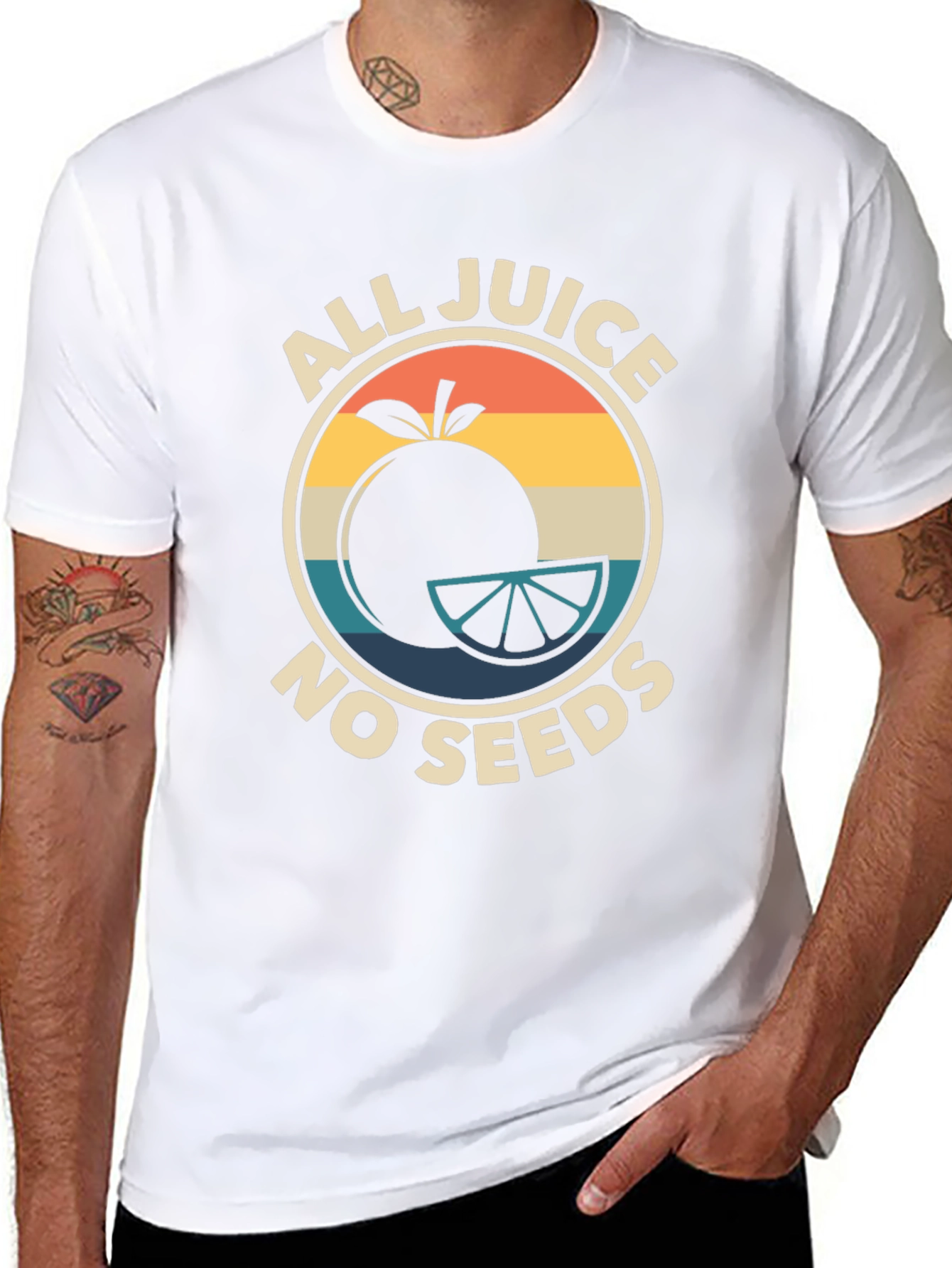 All Juice No Seeds Graphic Tee - Retro Style