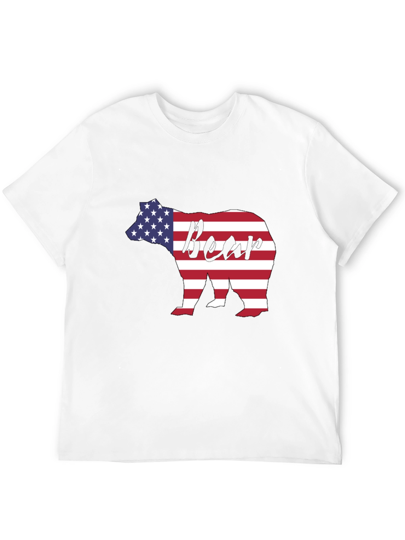 American Flag Bear Graphic Tee - Patriotic Style