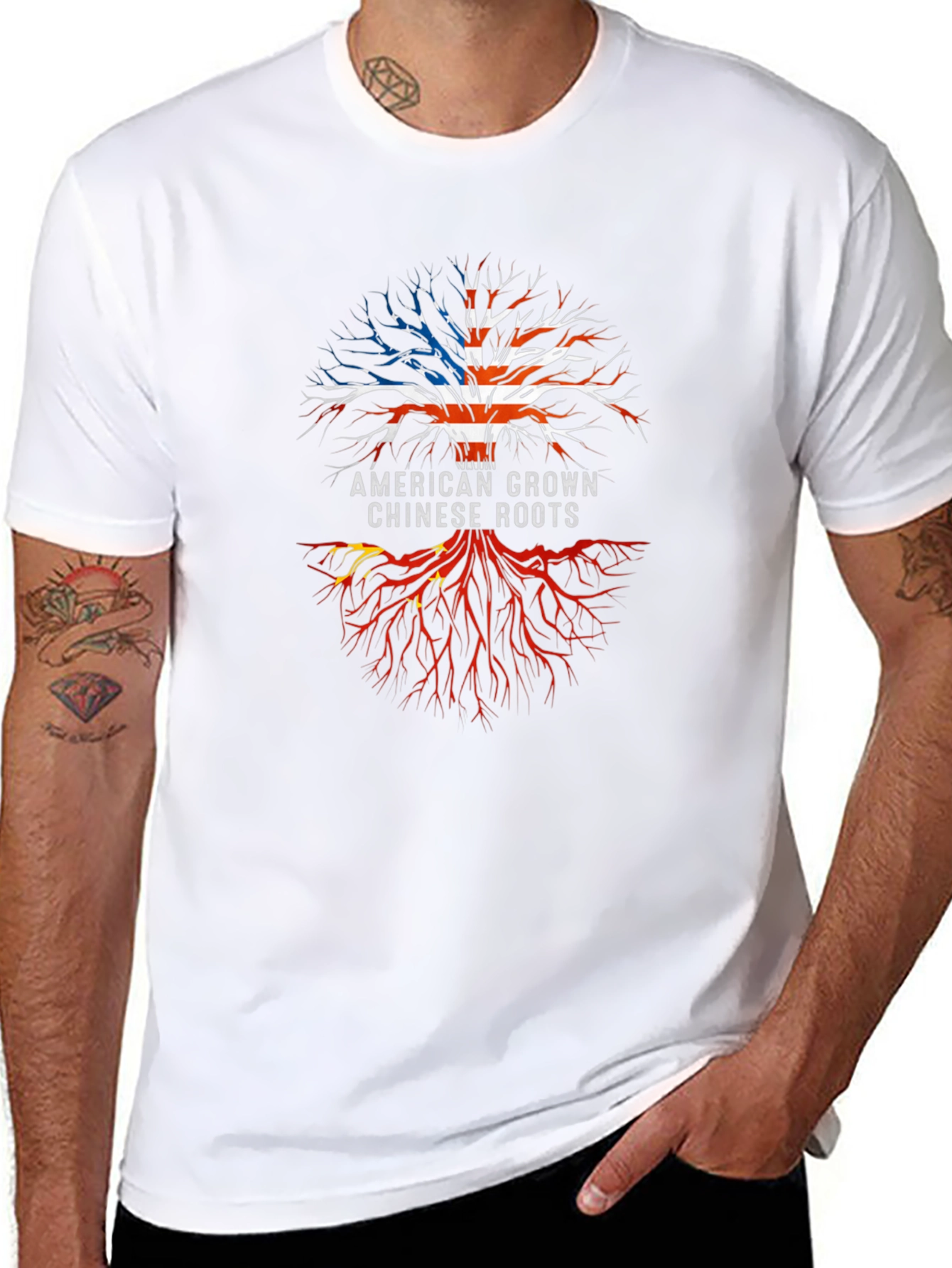 American Grown Chinese Roots Graphic Tee