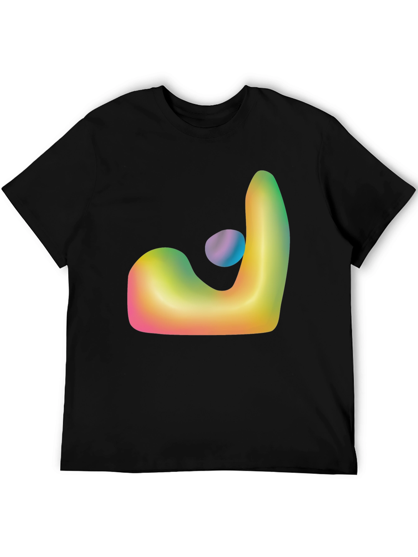 Abstract Gradient Graphic T-Shirt - Black