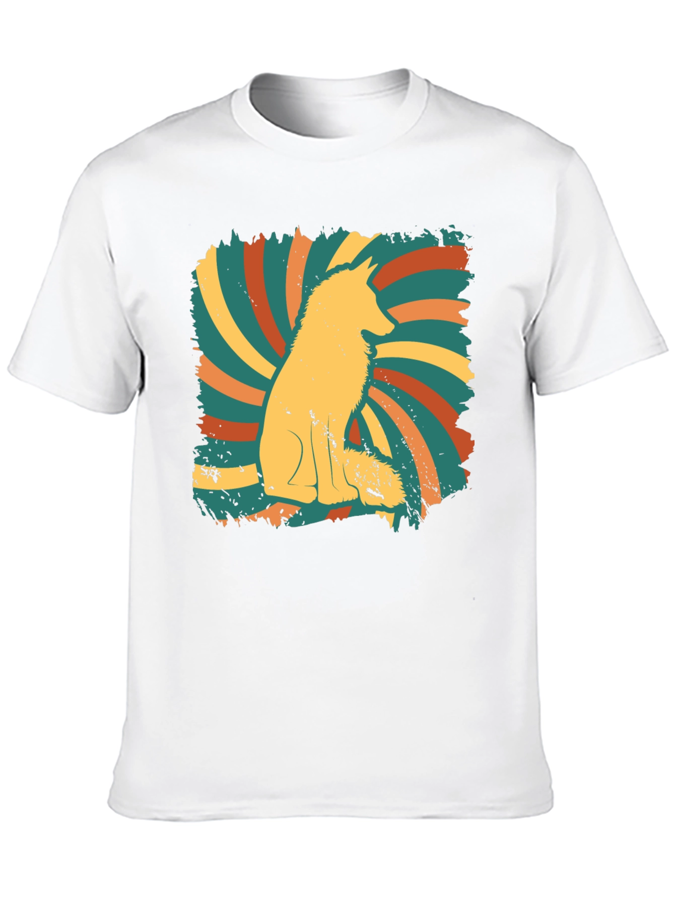 Retro Fox Graphic Tee - Mens Black T-Shirt