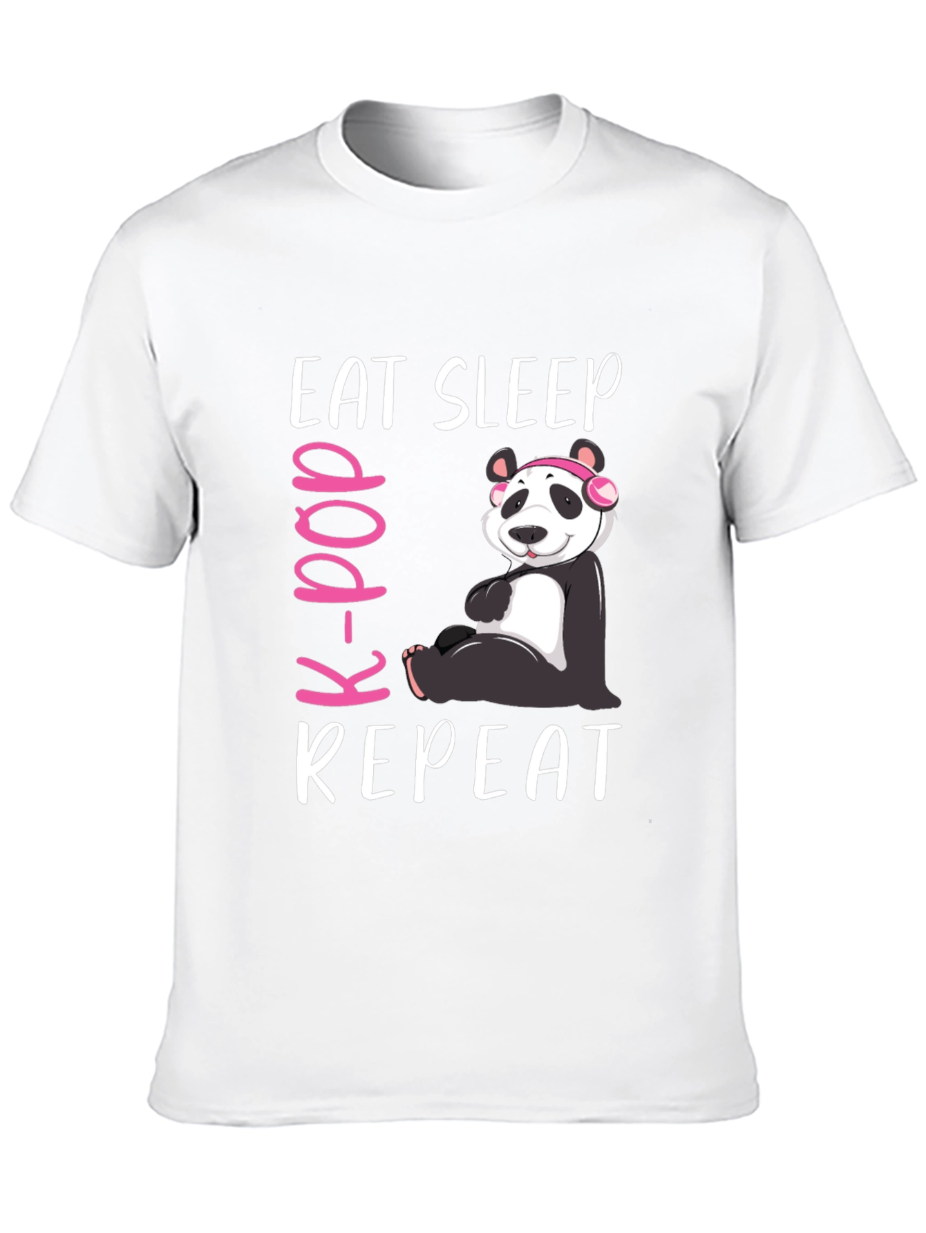 Eat Sleep K-Pop Repeat Panda Graphic Tee
