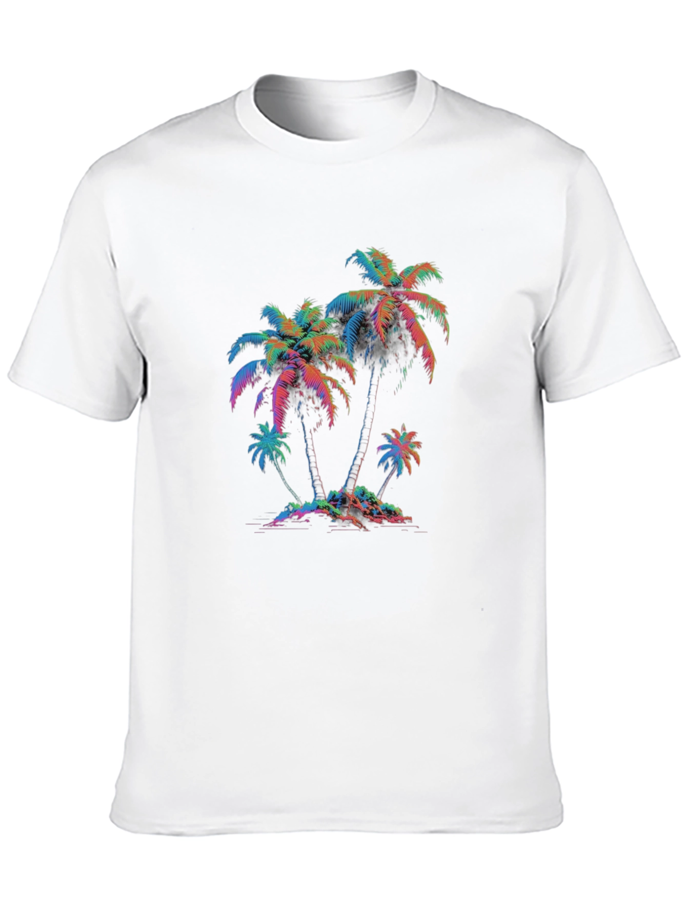 Retro Palm Tree Graphic Tee - Black
