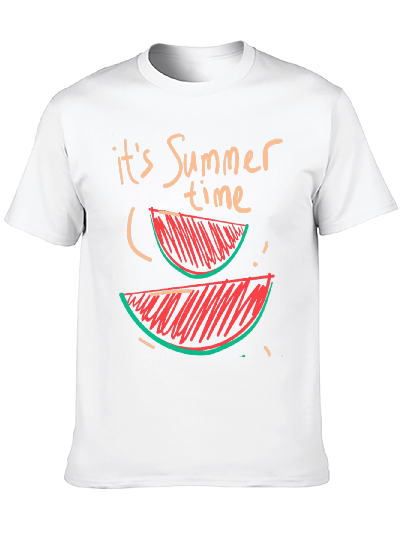 Summer Time Watermelon Graphic Tee - Casual Black T-Shirt