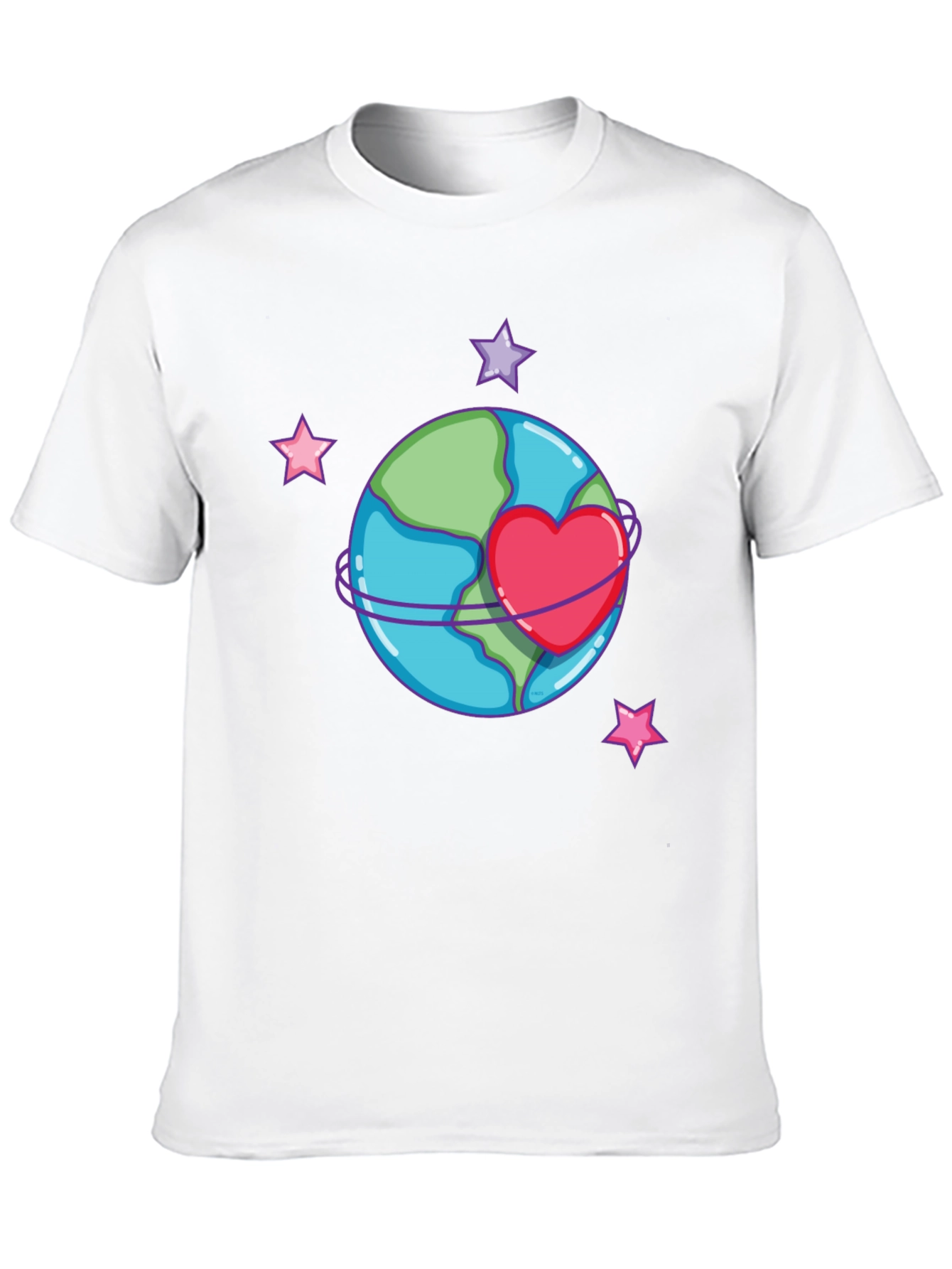 Love the Earth T-Shirt - Heart Planet Graphic Tee