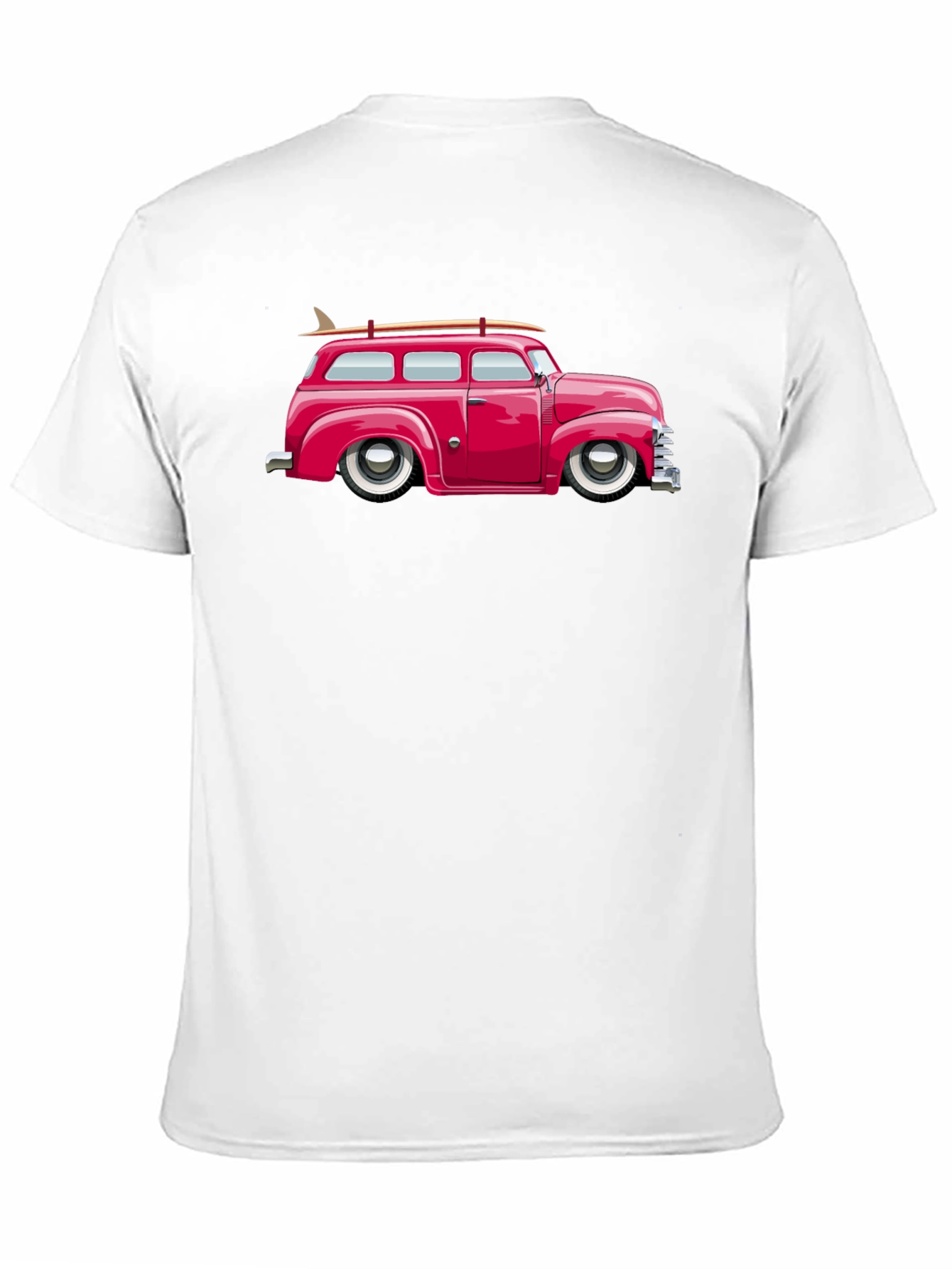 Classic Car Surfboard Tee - Retro Black T-Shirt