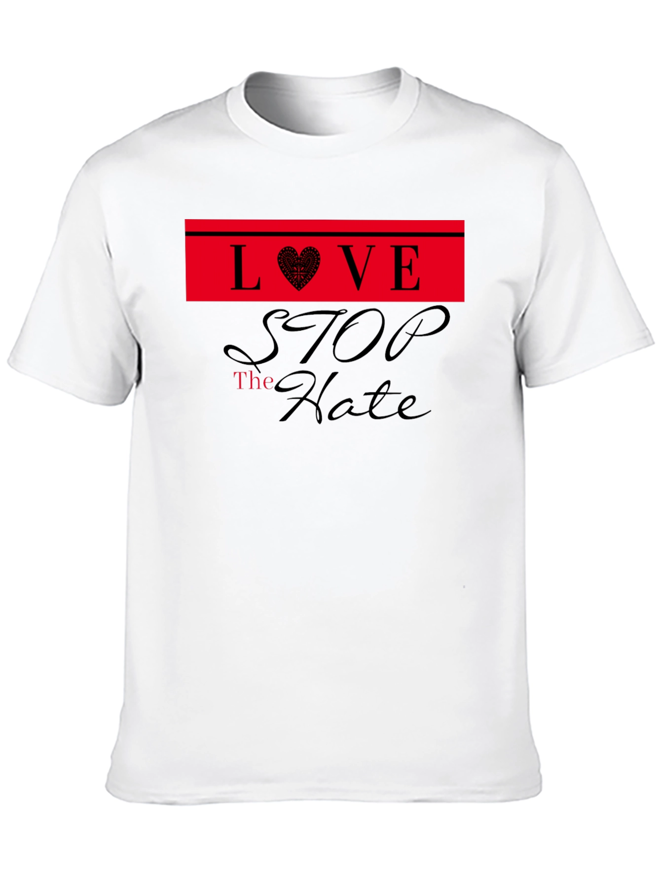 Love Stop Hate Black T-Shirt