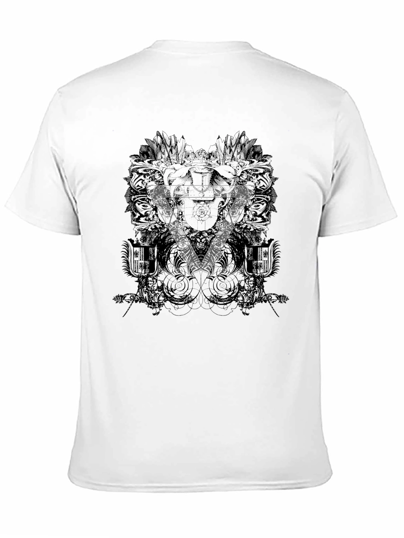 Abstract Graphic Print Mens Black T-Shirt