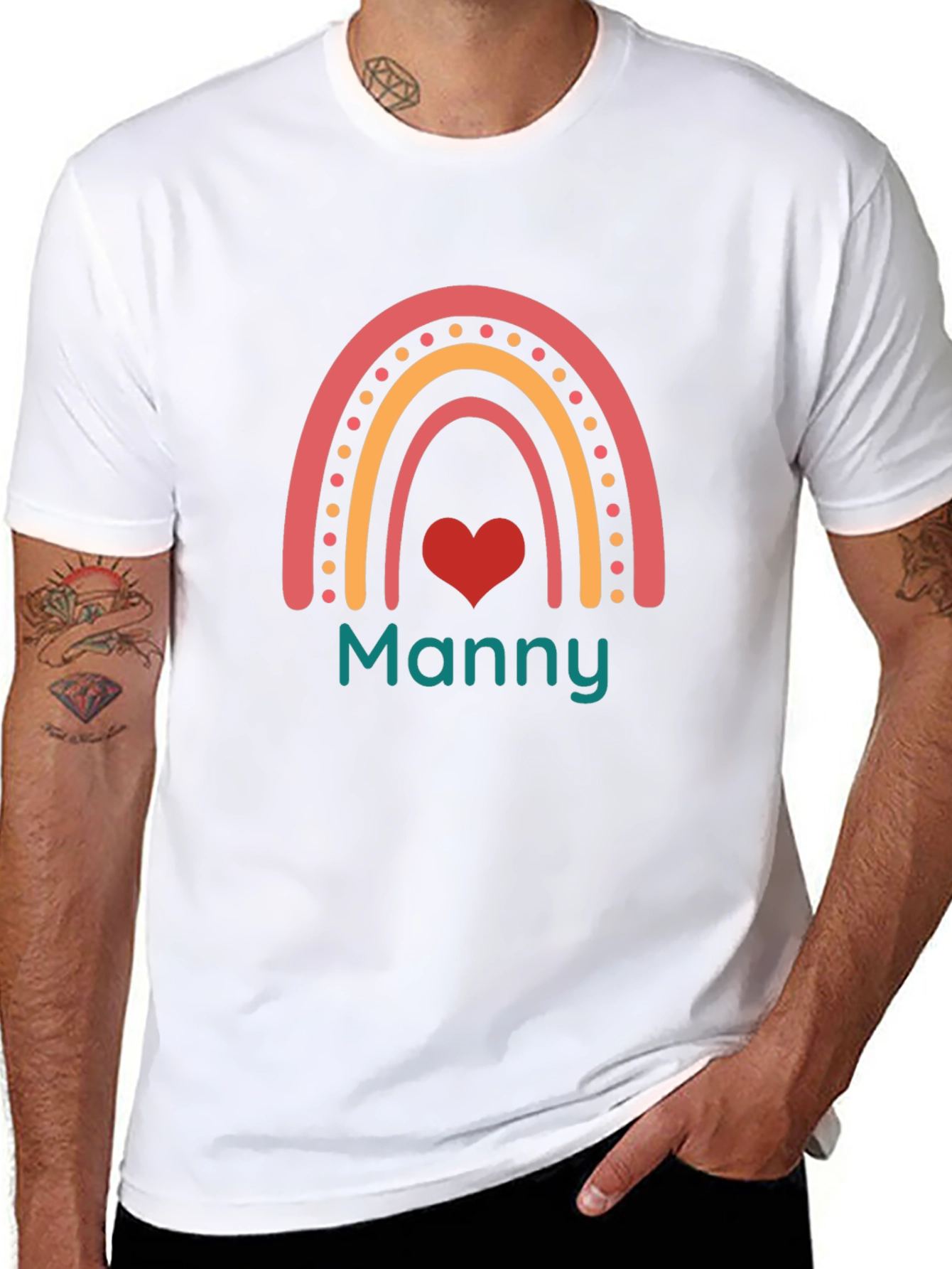 Rainbow Manny Graphic Tee - Black Cotton Blend