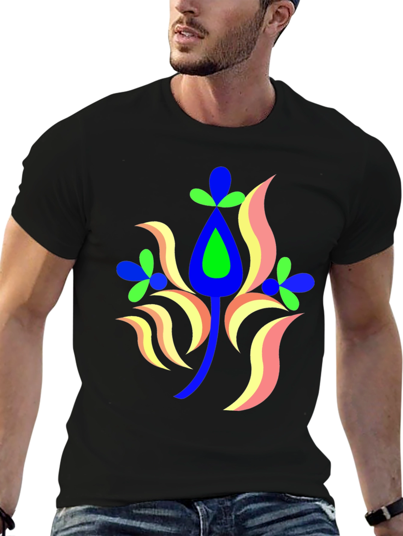 Abstract Floral Graphic Tee