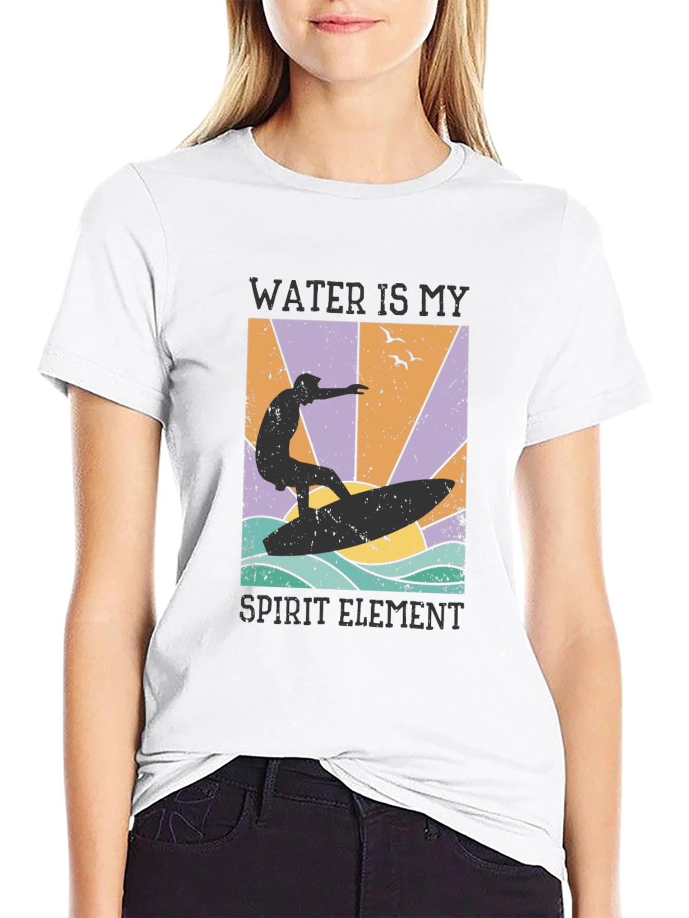Water Is My Spirit Element Black T-Shirt