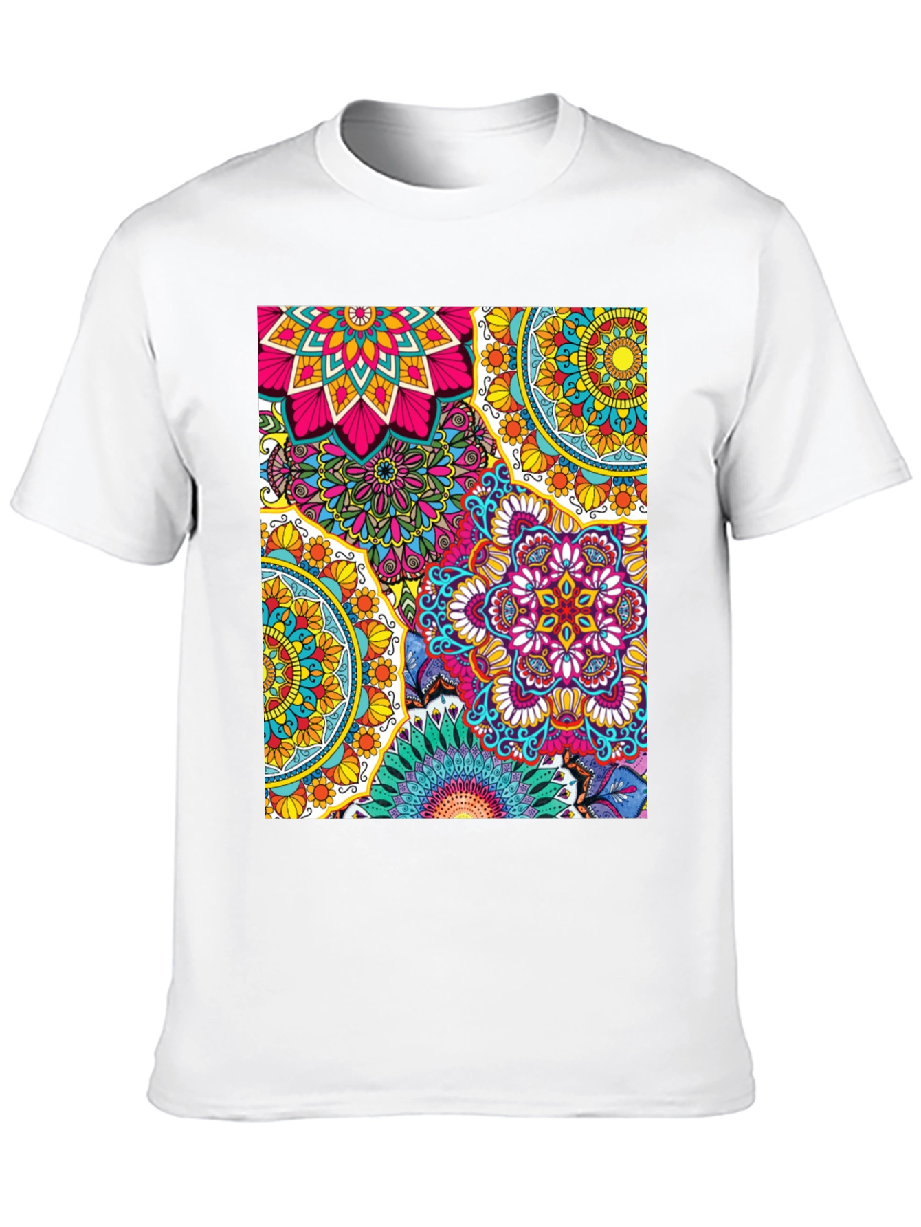 Vibrant Mandala Graphic Print T-Shirt - Casual & Stylish