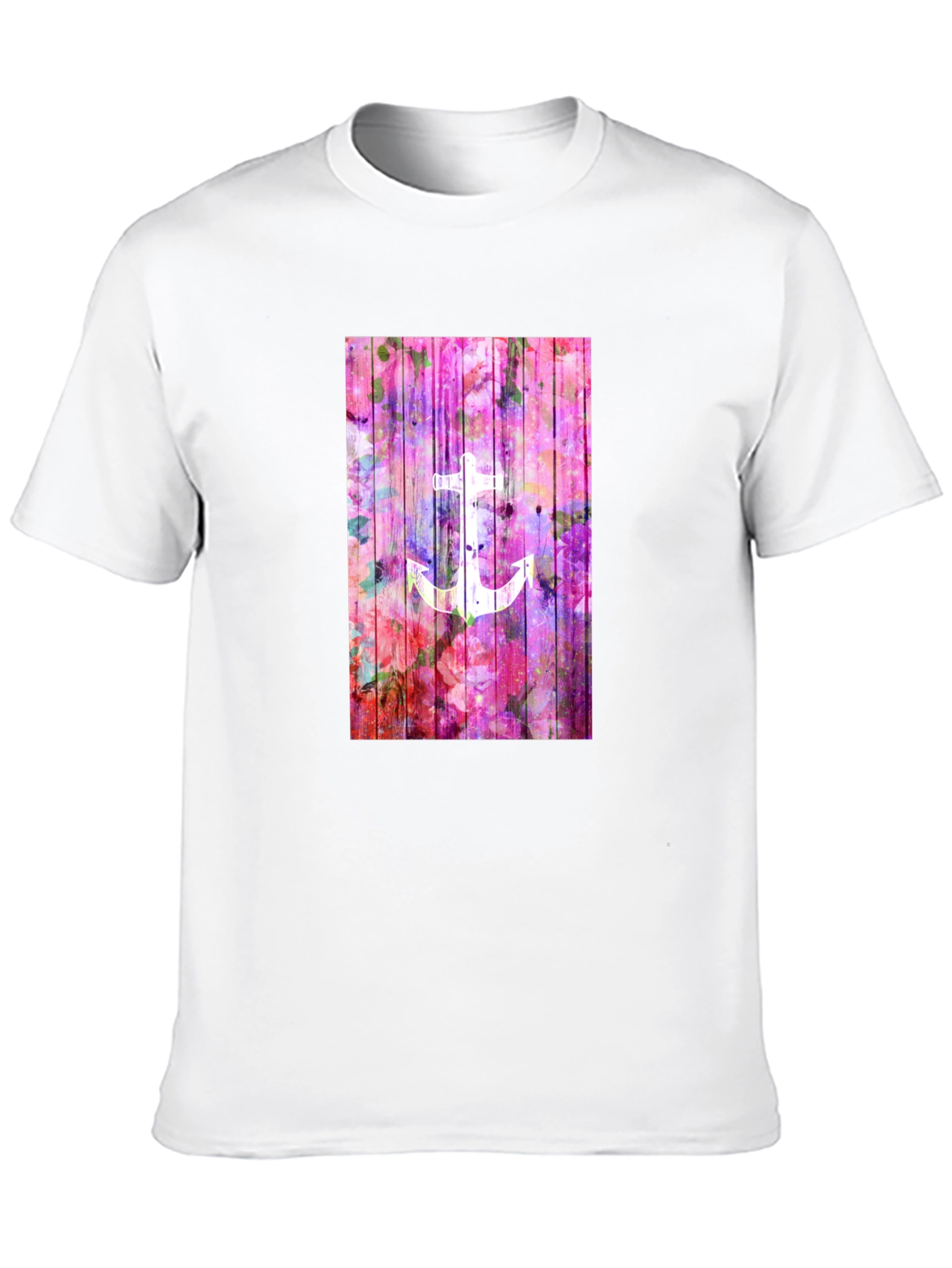 Anchor Graphic Tee - Floral Design