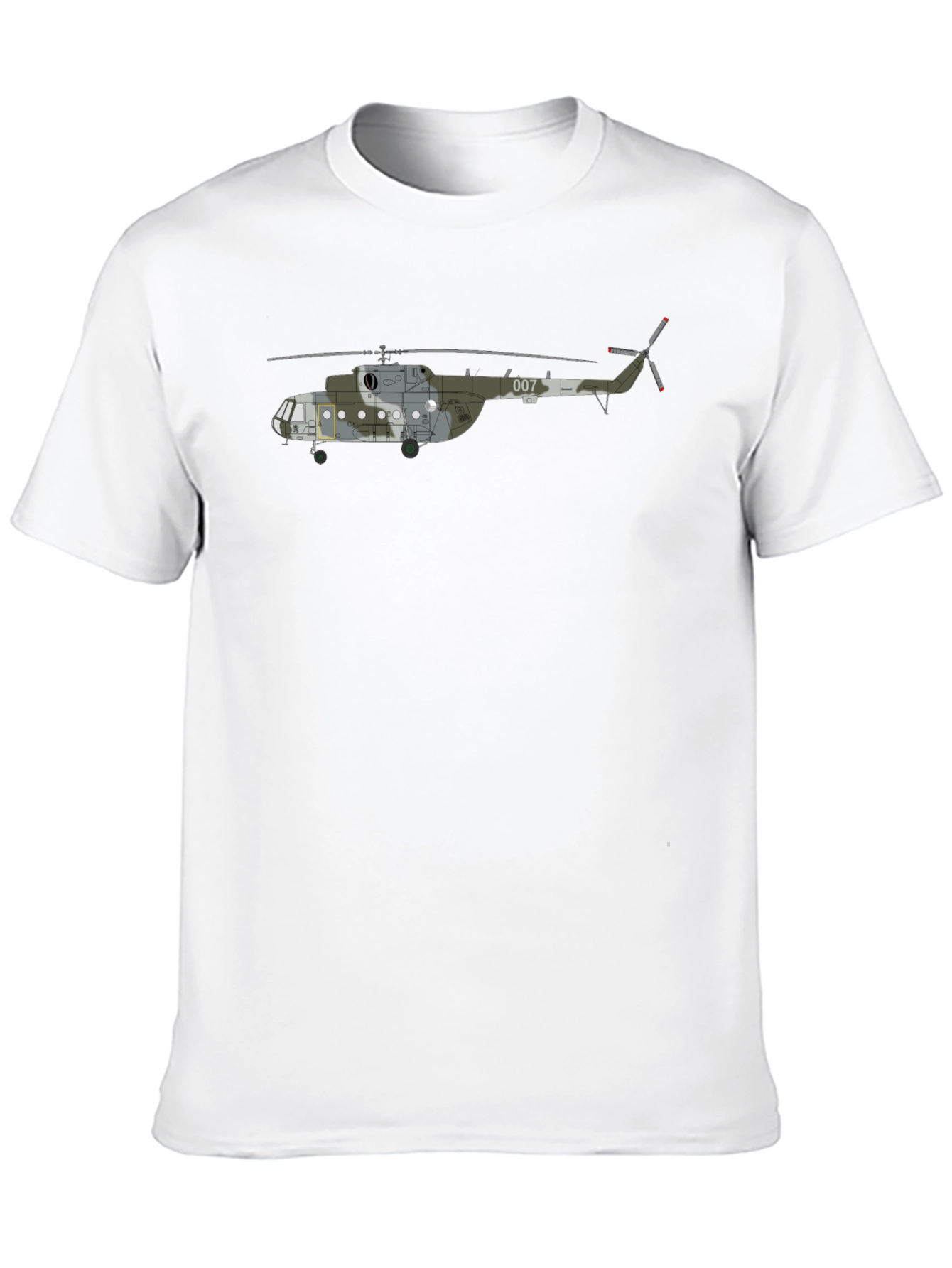 Military Helicopter Graphic Tee - Black