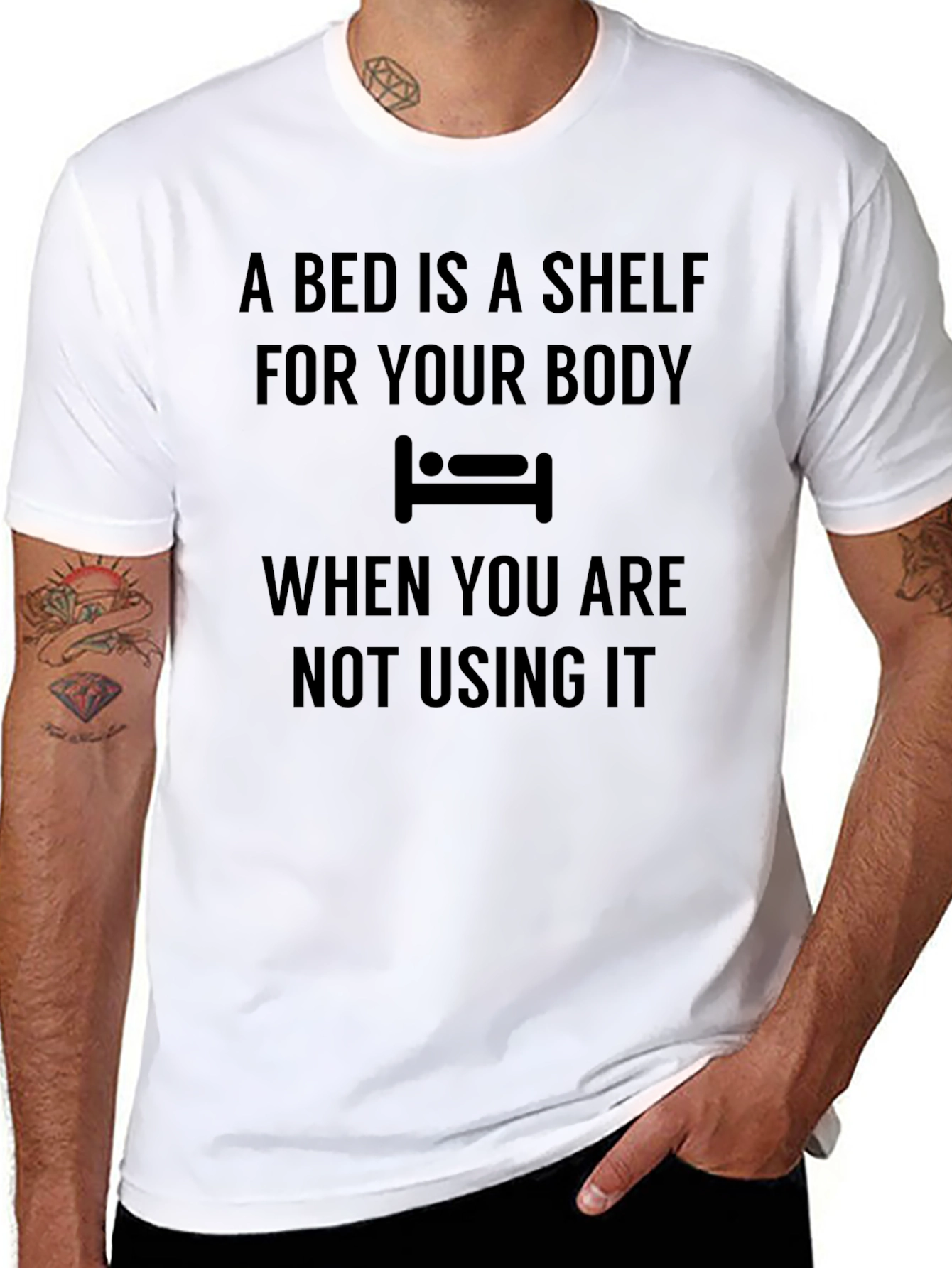 A Bed Is A Shelf T-Shirt Funny Slogan Tee