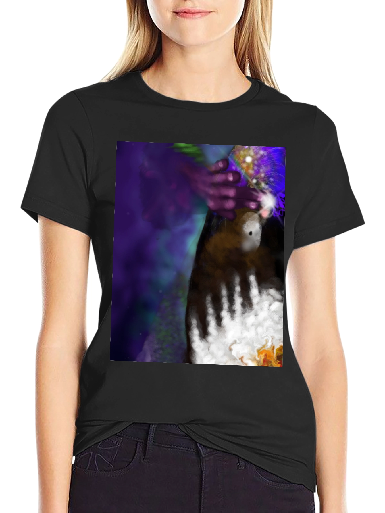 Abstract Hand Art Tee - Black