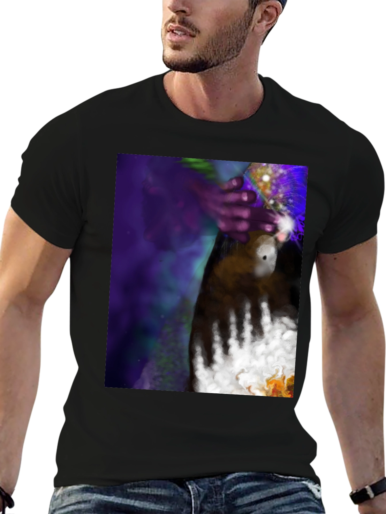 Abstract Hand Art Tee - Black