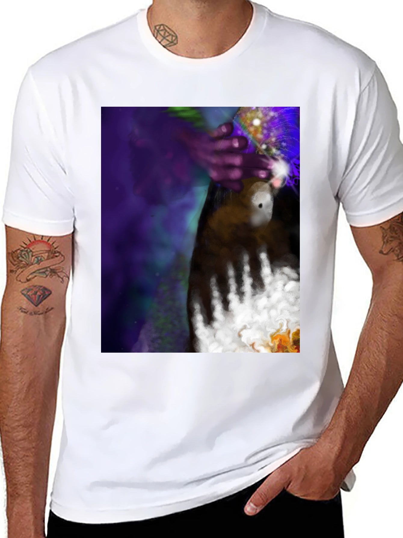 Abstract Hand Art Tee - Black