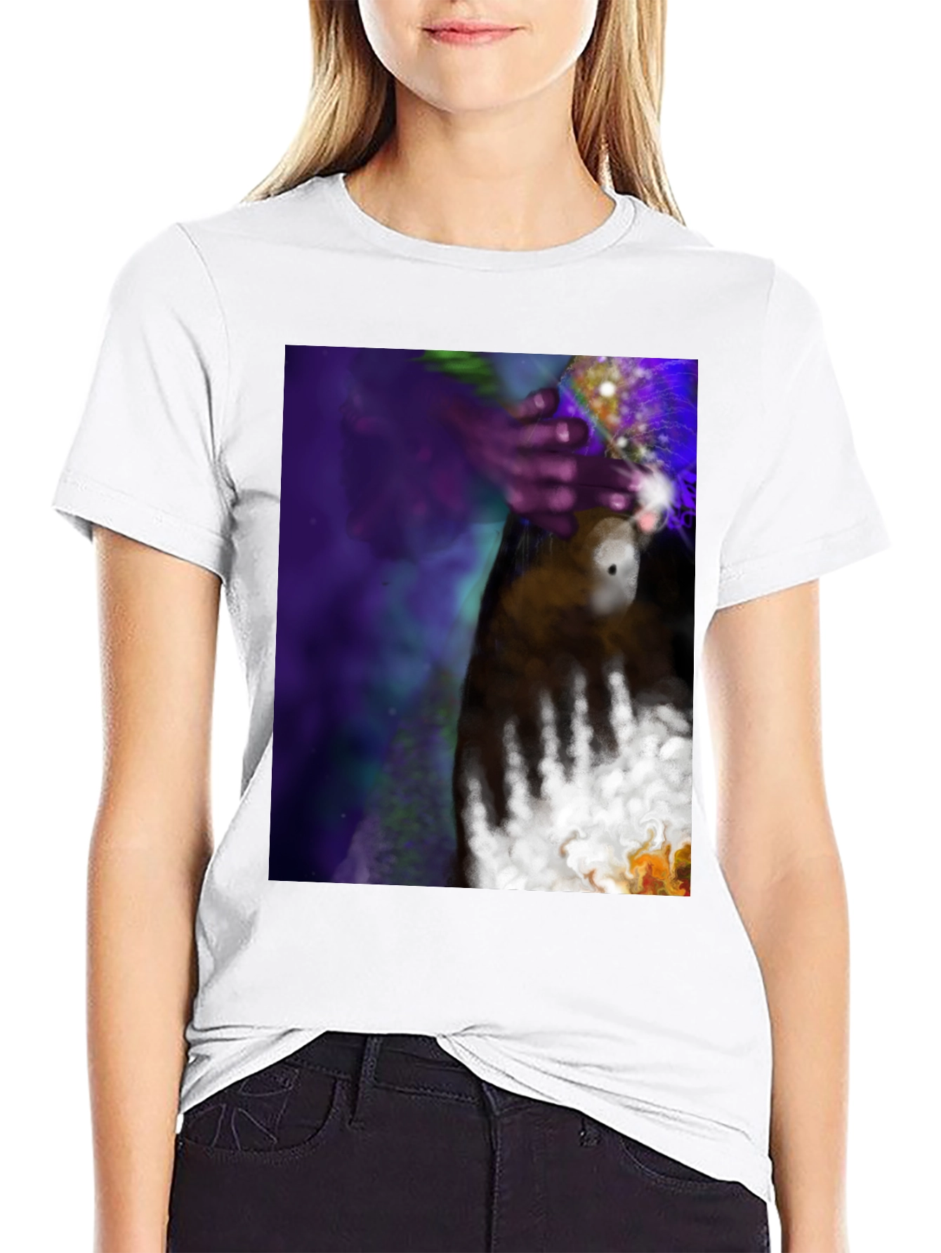 Abstract Hand Art Tee - Black