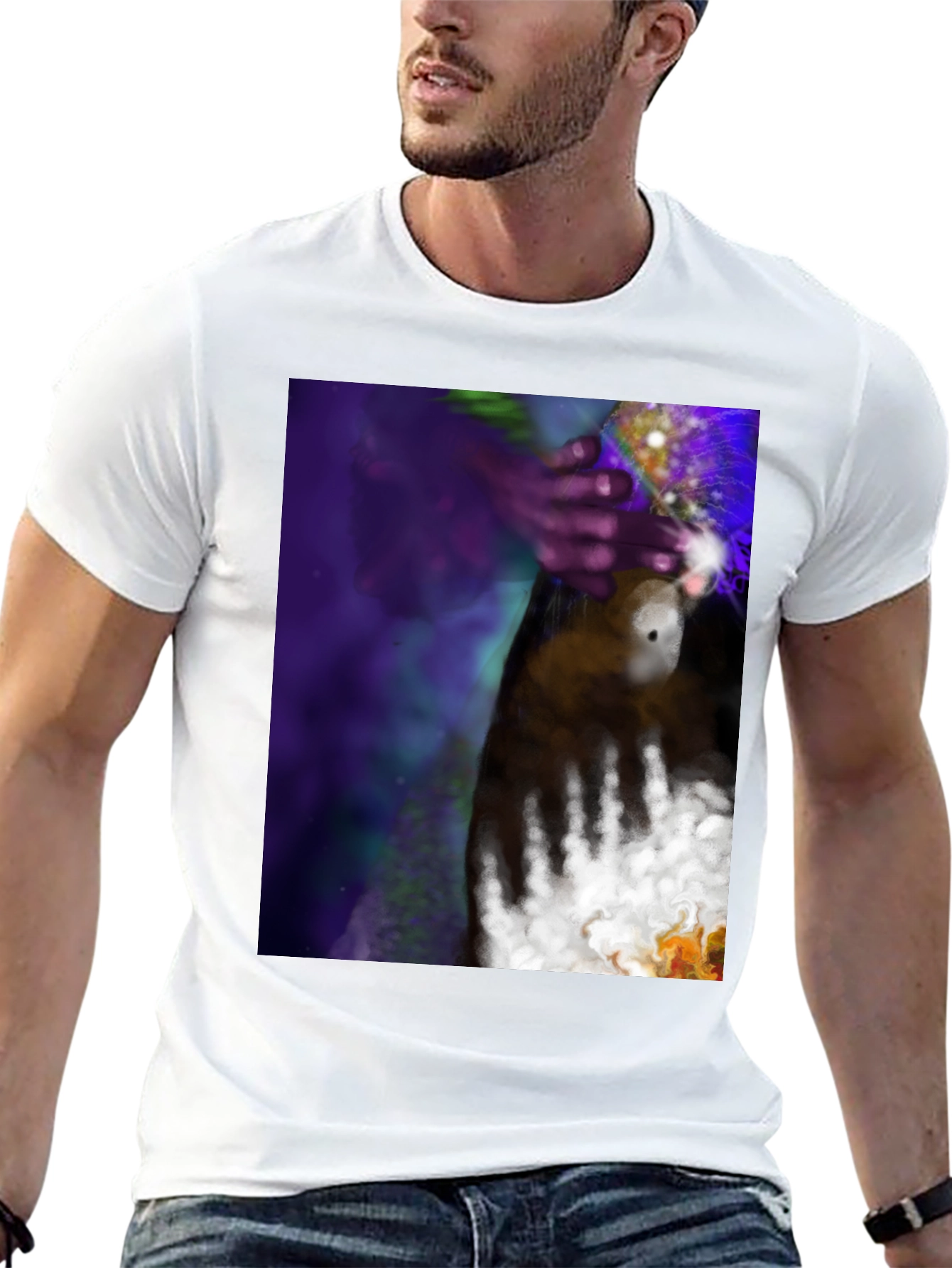 Abstract Hand Art Tee - Black