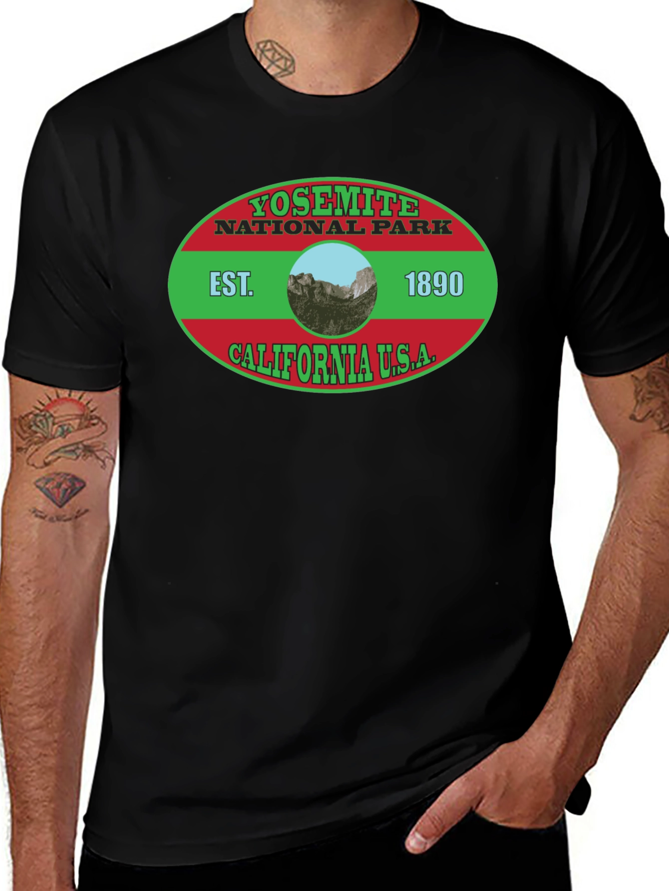 Yosemite National Park Black T-Shirt