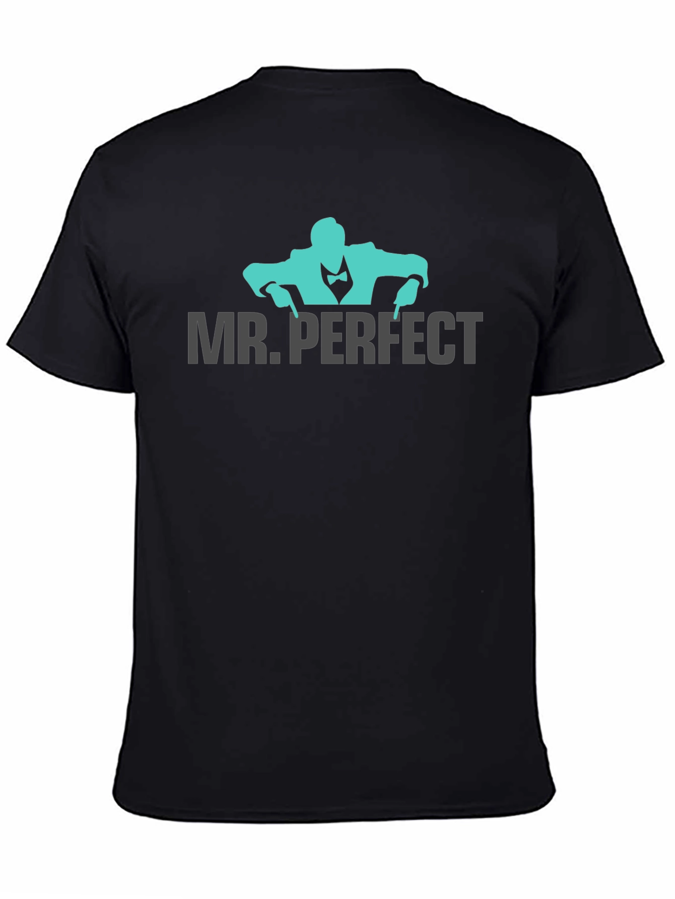 Mr. Perfect Graphic Tee - Black Cotton Blend T-Shirt