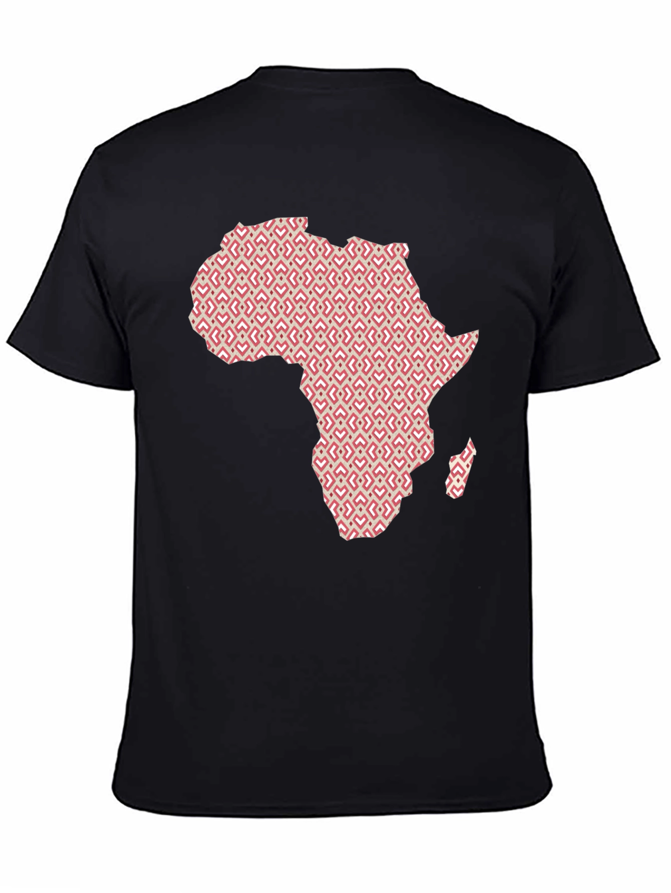 Africa Map Pattern Graphic Tee - Modern Black T-Shirt